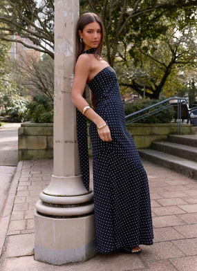 Under The Pagoda Maxi Dress - Black Polkadot Under The Pagoda Maxi Dress - Black Polkadot