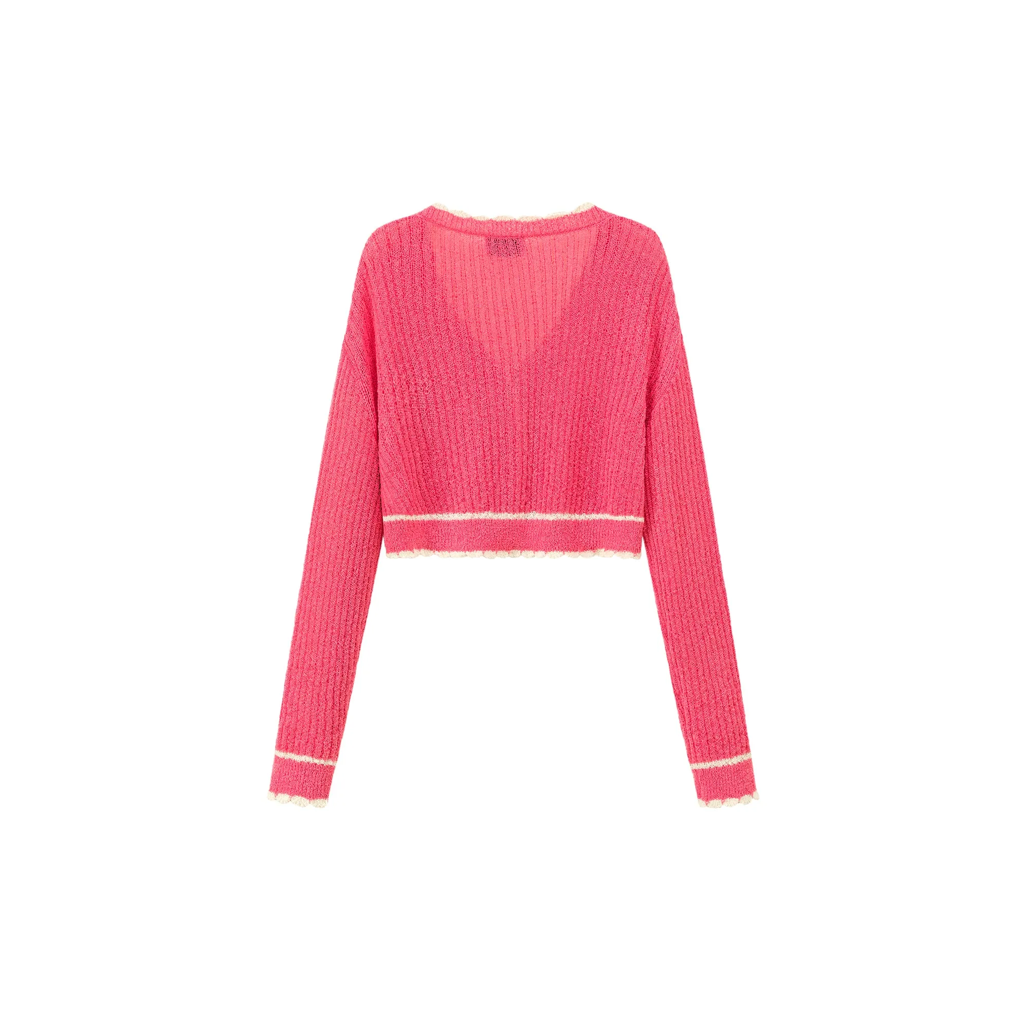 V-Neck Crop Knit Cardigan