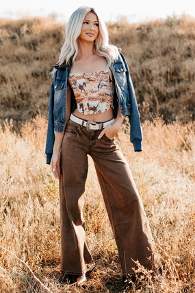 Valencia High Rise Wide Leg Mica Denim Jeans (Antique Bronze) Valencia High Rise Wide Leg Mica Denim Jeans (Antique Bronze)