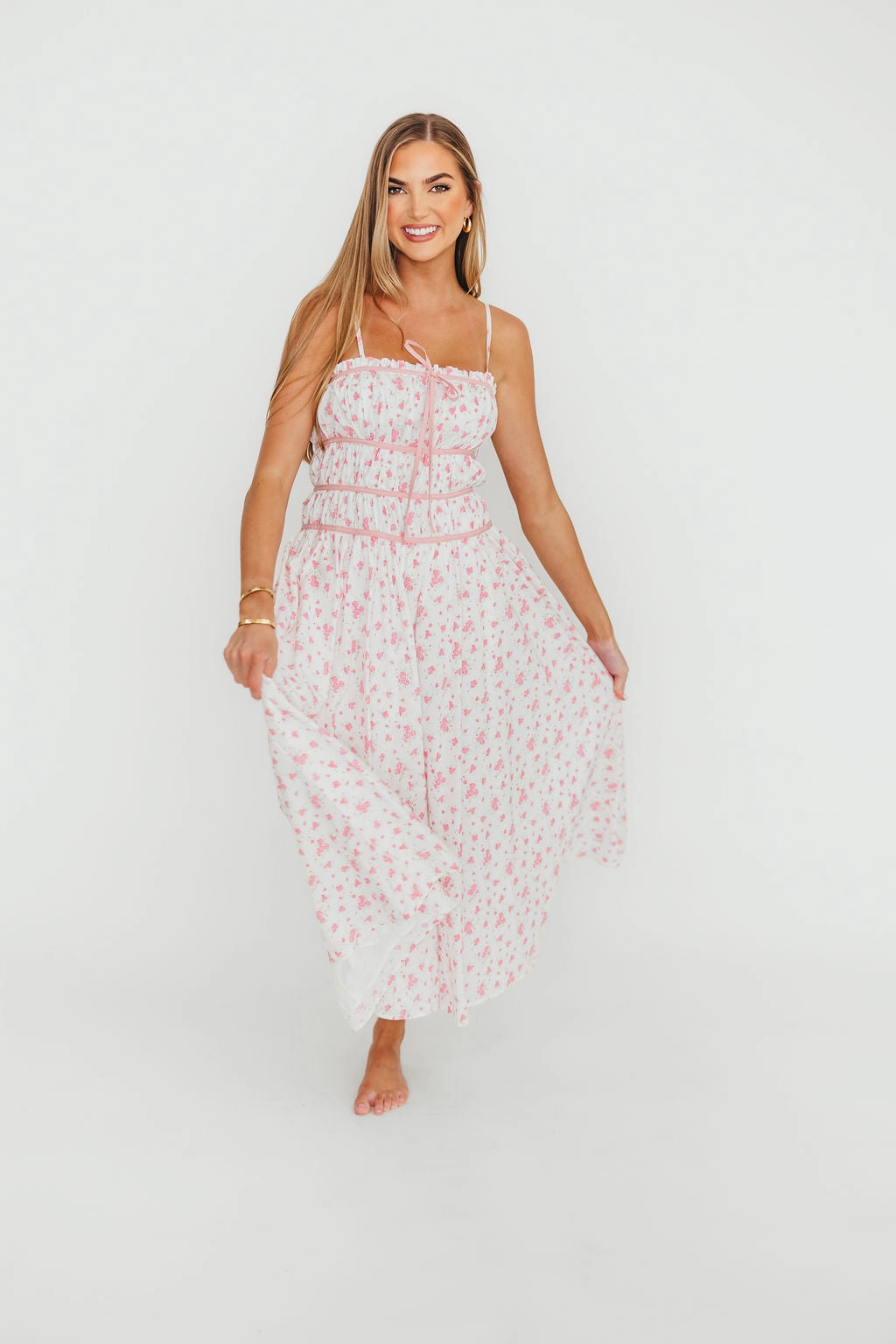 Vanessa Midi Dress in Pink *Final-Sale*