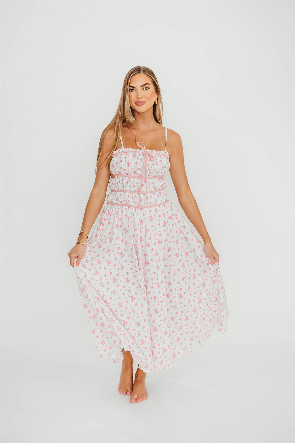 Vanessa Midi Dress in Pink *Final-Sale*