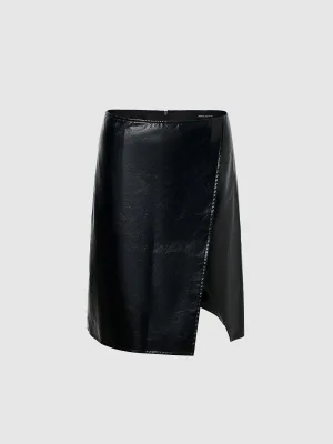 Vegan Leather Straight Skirts