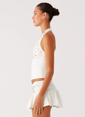 Vegas Nights Halter Neck Top - White Vegas Nights Halter Neck Top - White