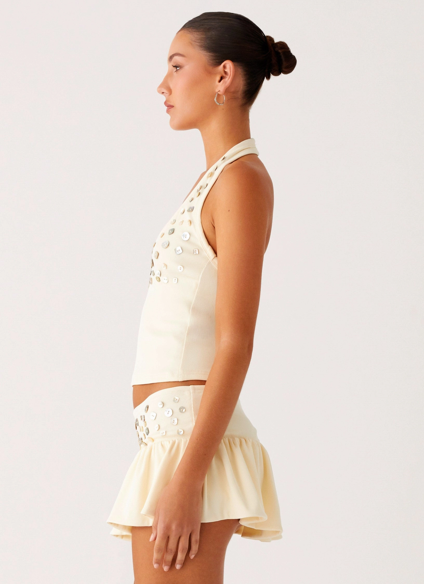 Vegas Nights Halter Neck Top - Yellow