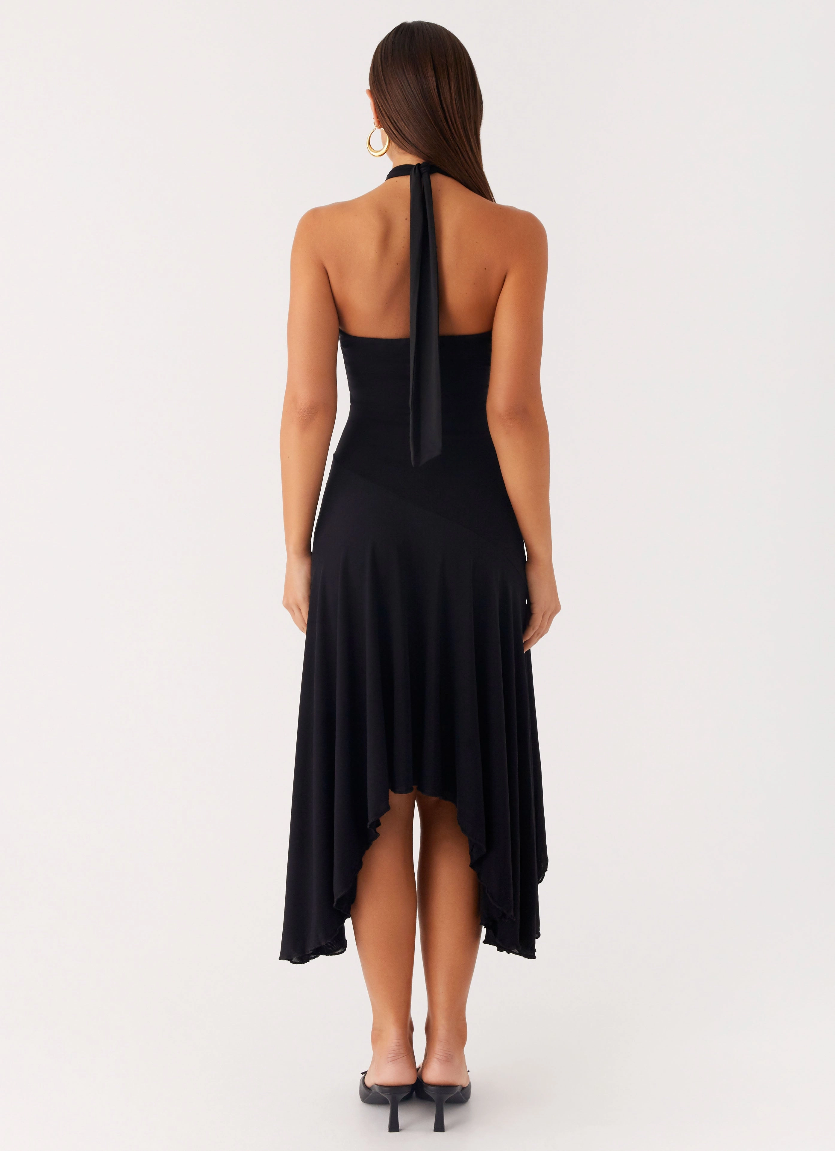 Velvet Sky Midi Dress - Black