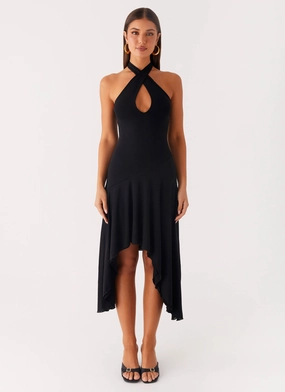 Velvet Sky Midi Dress - Black Velvet Sky Midi Dress - Black