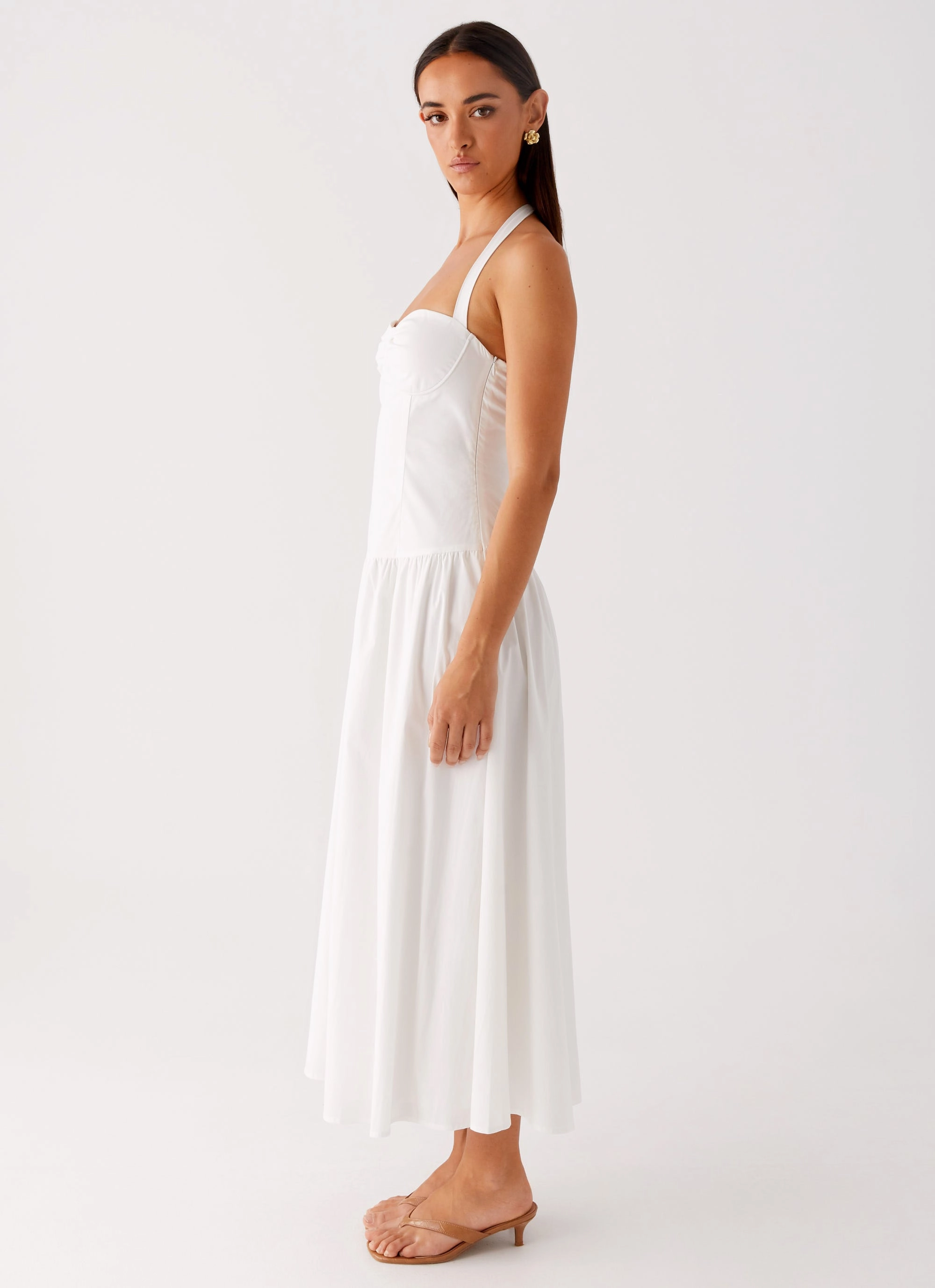 Vento Midi Dress - White