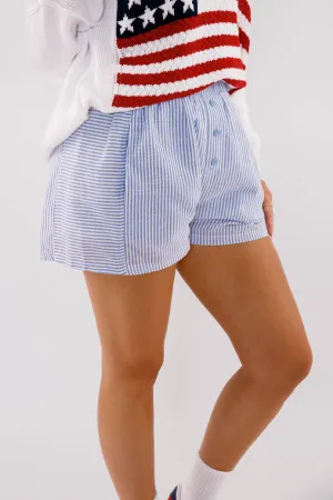 Very Fitting Shorts-Blue Stripe Very Fitting Shorts-Blue Stripe