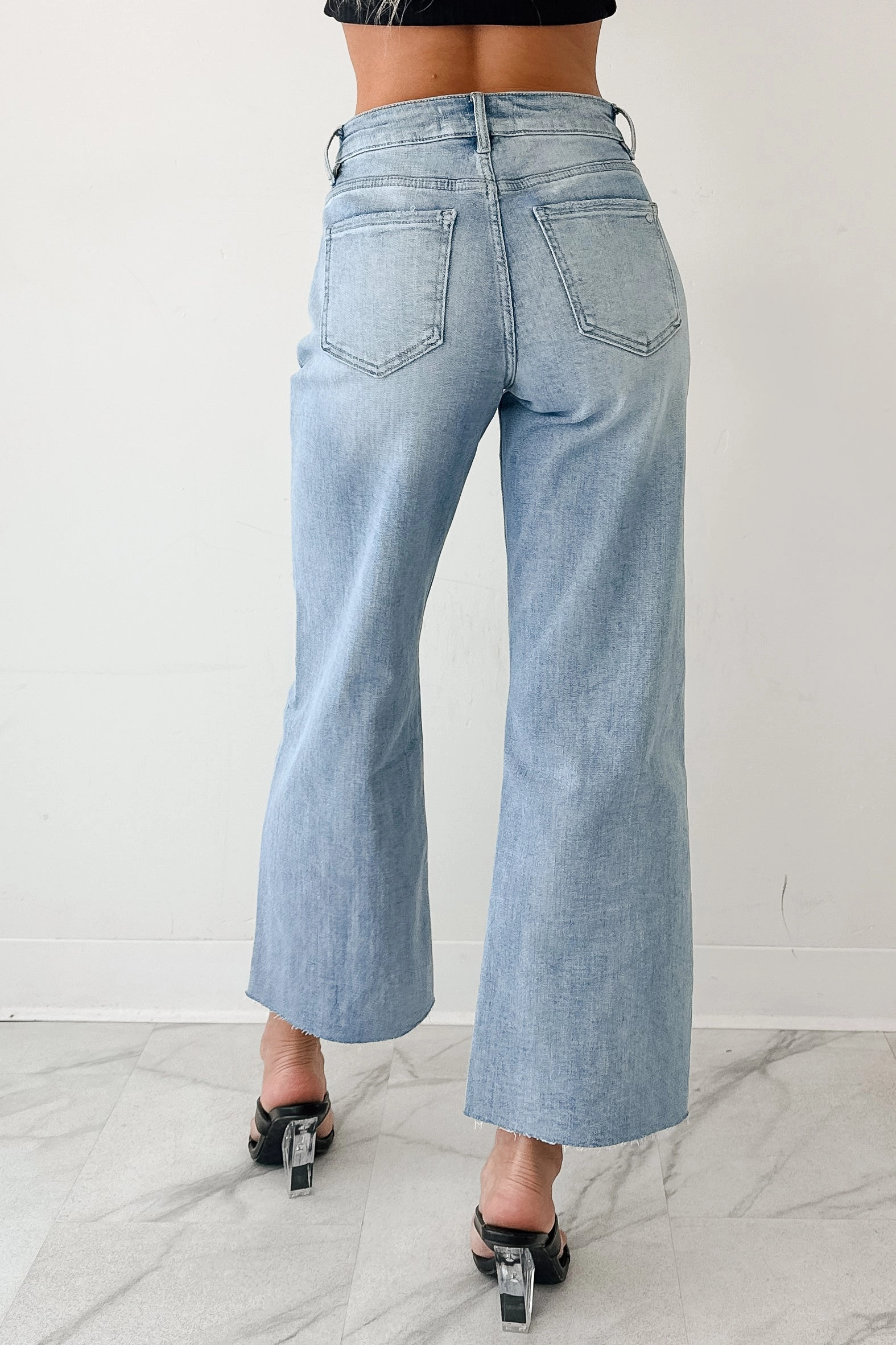 Victor Wide Leg Mica Denim Jeans (Light Blue)