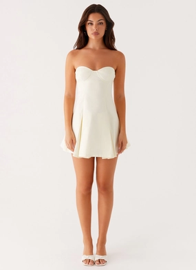 Victoria Strapless Mini Dress - Butter Victoria Strapless Mini Dress - Butter