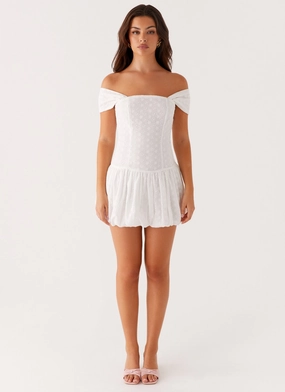 Vida Off Shoulder Mini Dress - White Vida Off Shoulder Mini Dress - White