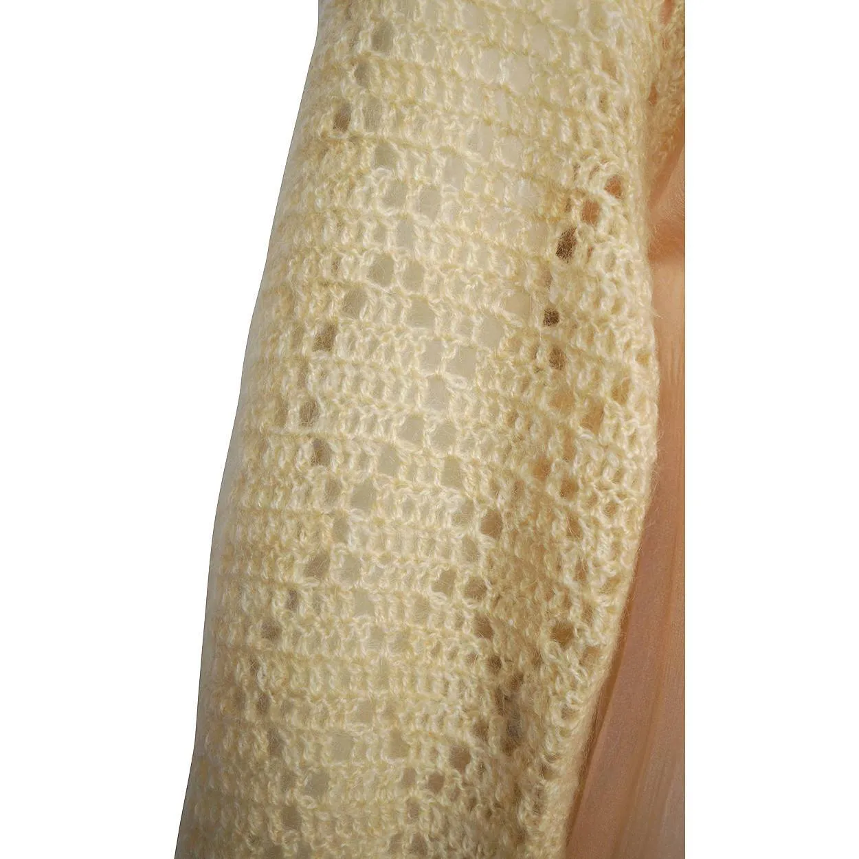 Vintage 1930s Hand Knit Beige Wool Shrug