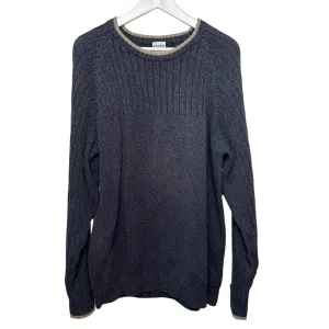 Vintage 90s Columbia Chunky Knit Pullover Sweater Crewneck XL Grey Ribbed