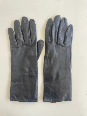 Vintage Black and Tan Kid Leather Gloves