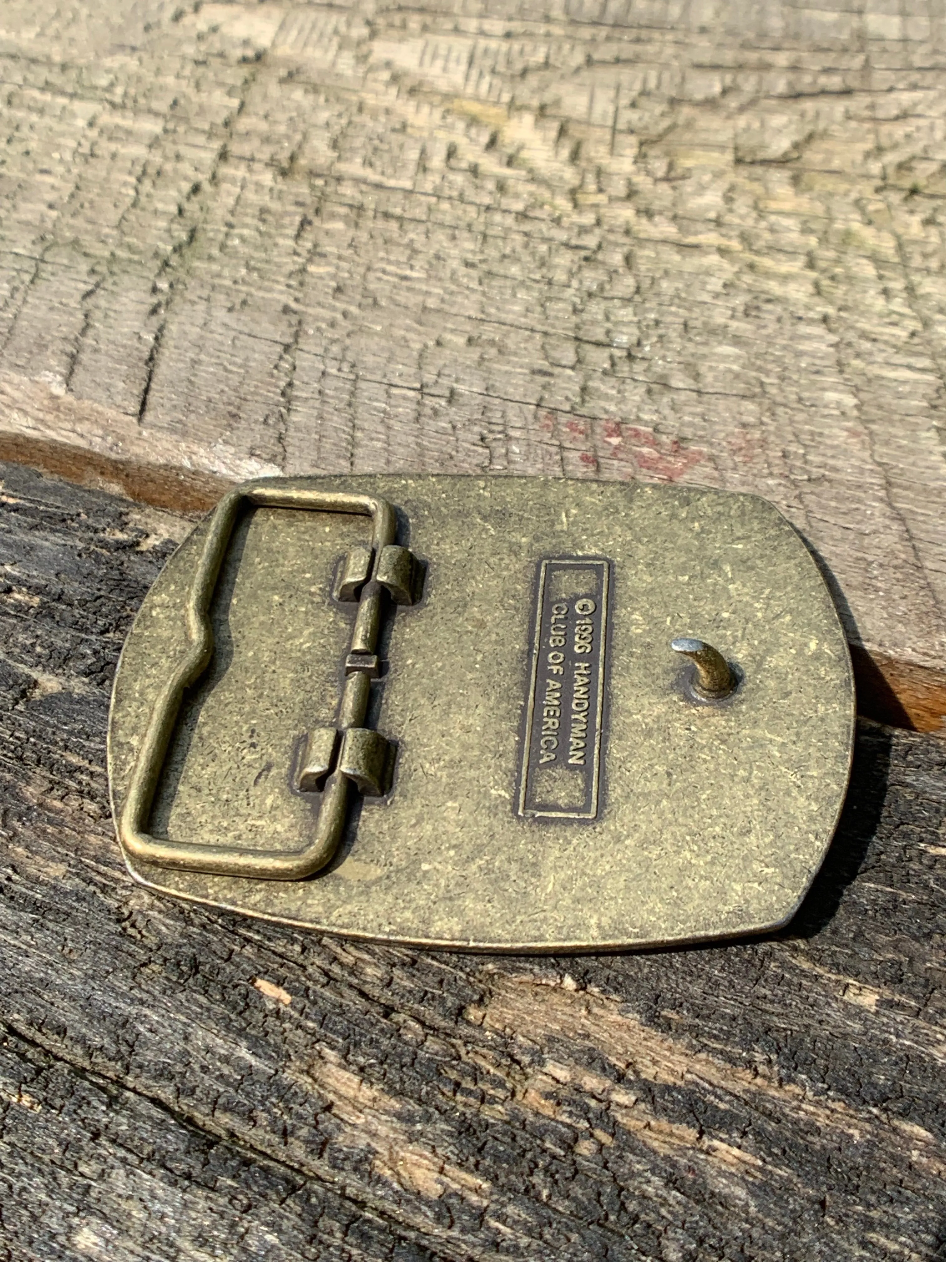 Vintage Brass Handyman of America Life Member Belt Buckle