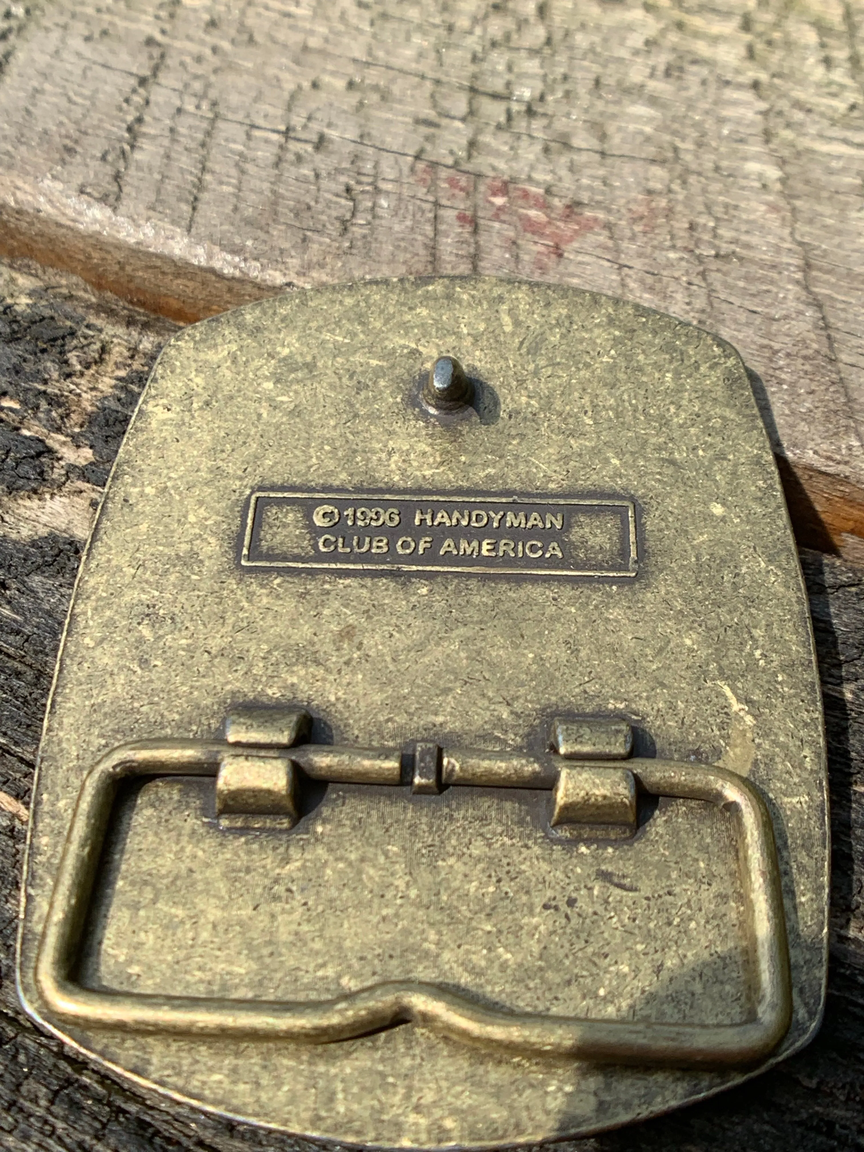 Vintage Brass Handyman of America Life Member Belt Buckle