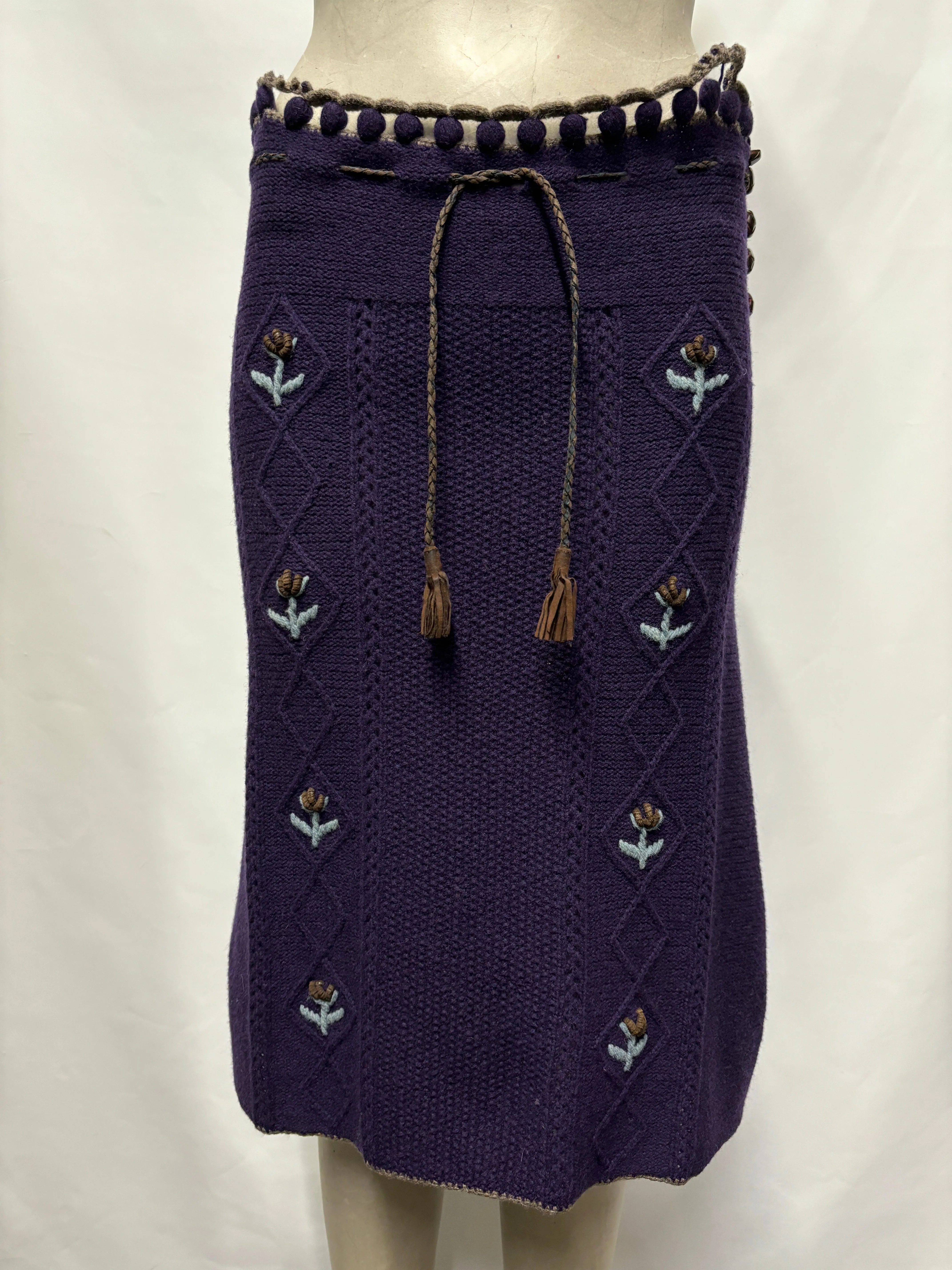 Vintage Cacharel Purple Knitted Skirt 8