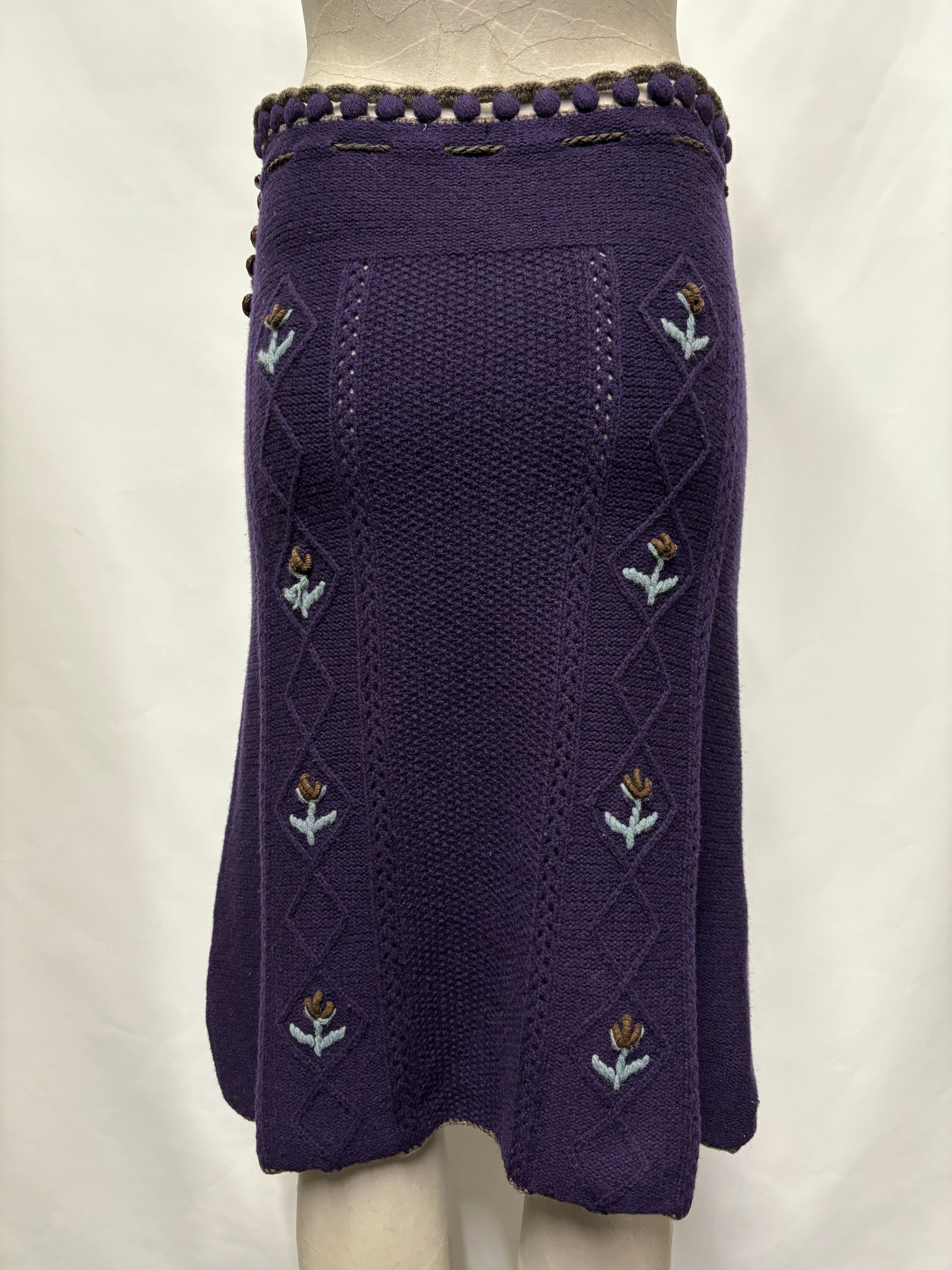 Vintage Cacharel Purple Knitted Skirt 8