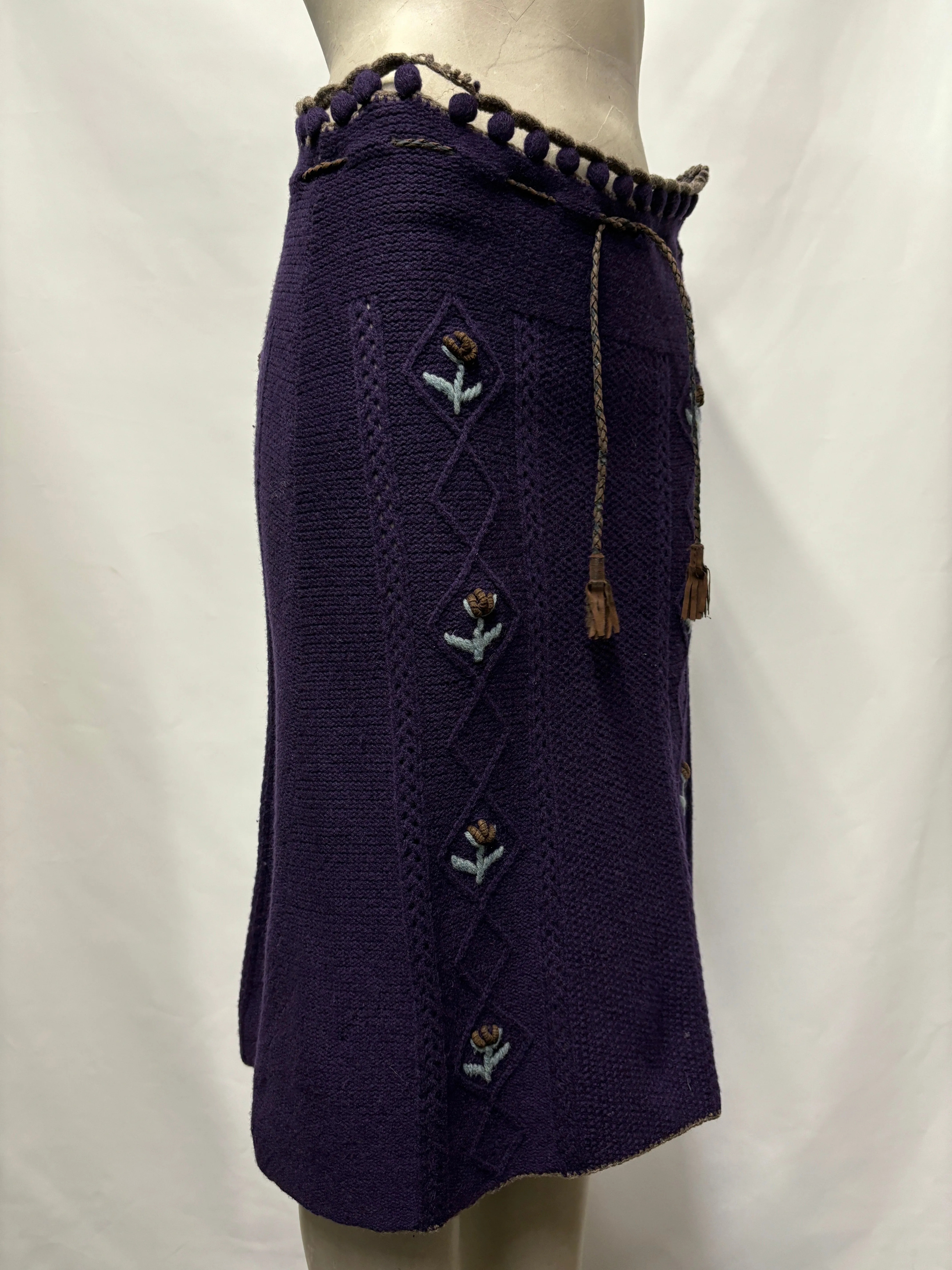 Vintage Cacharel Purple Knitted Skirt 8