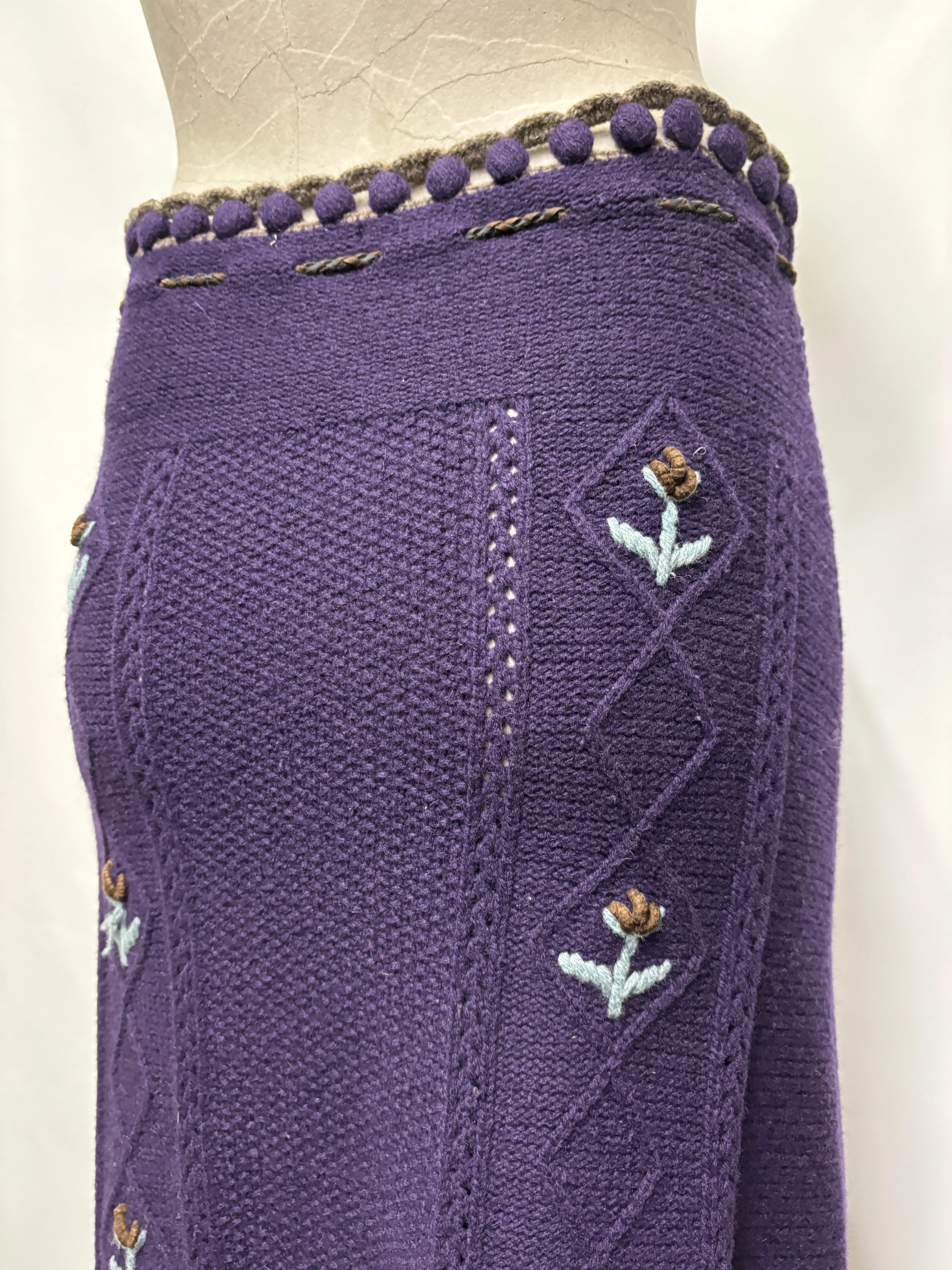 Vintage Cacharel Purple Knitted Skirt 8