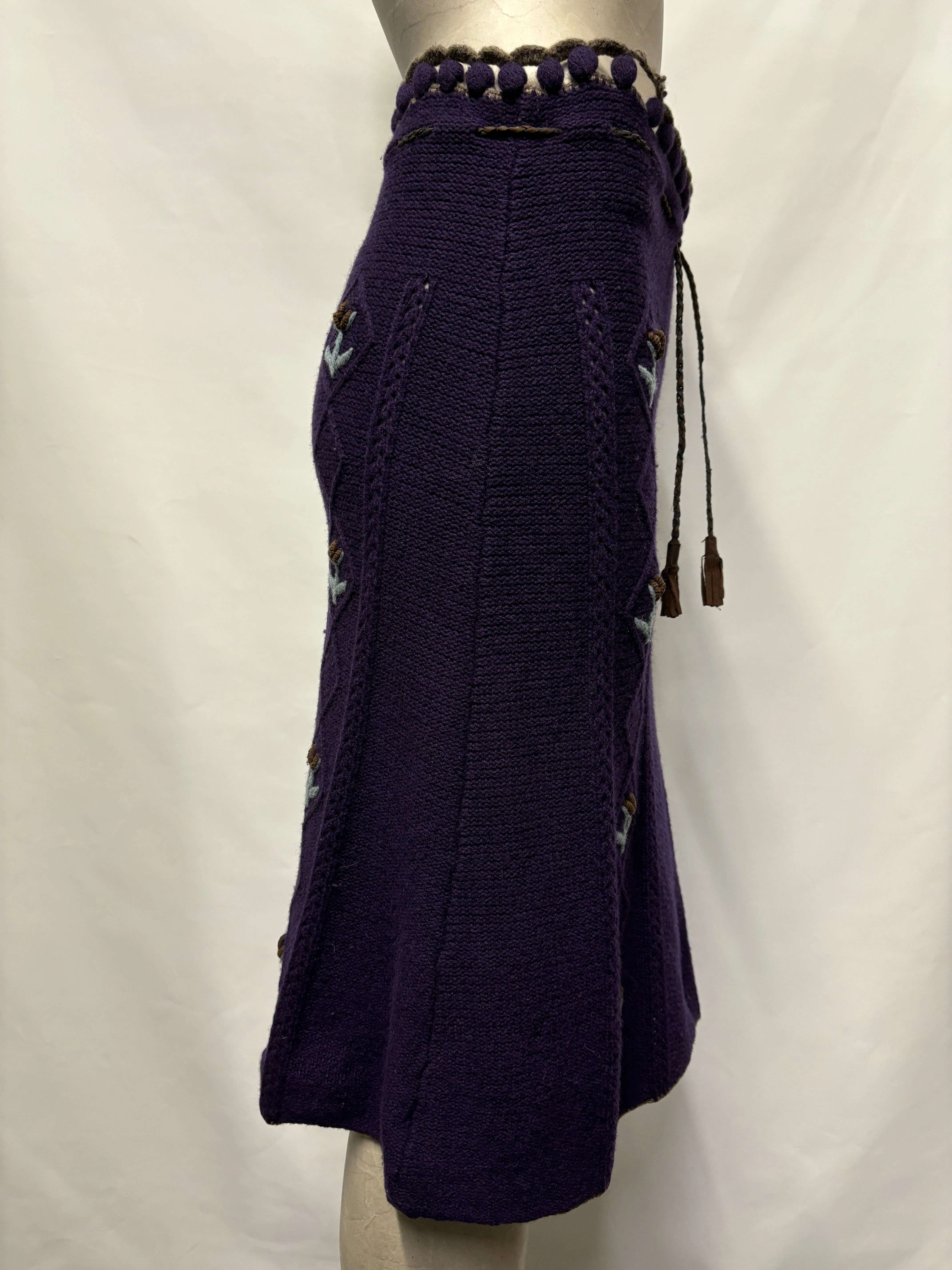Vintage Cacharel Purple Knitted Skirt 8