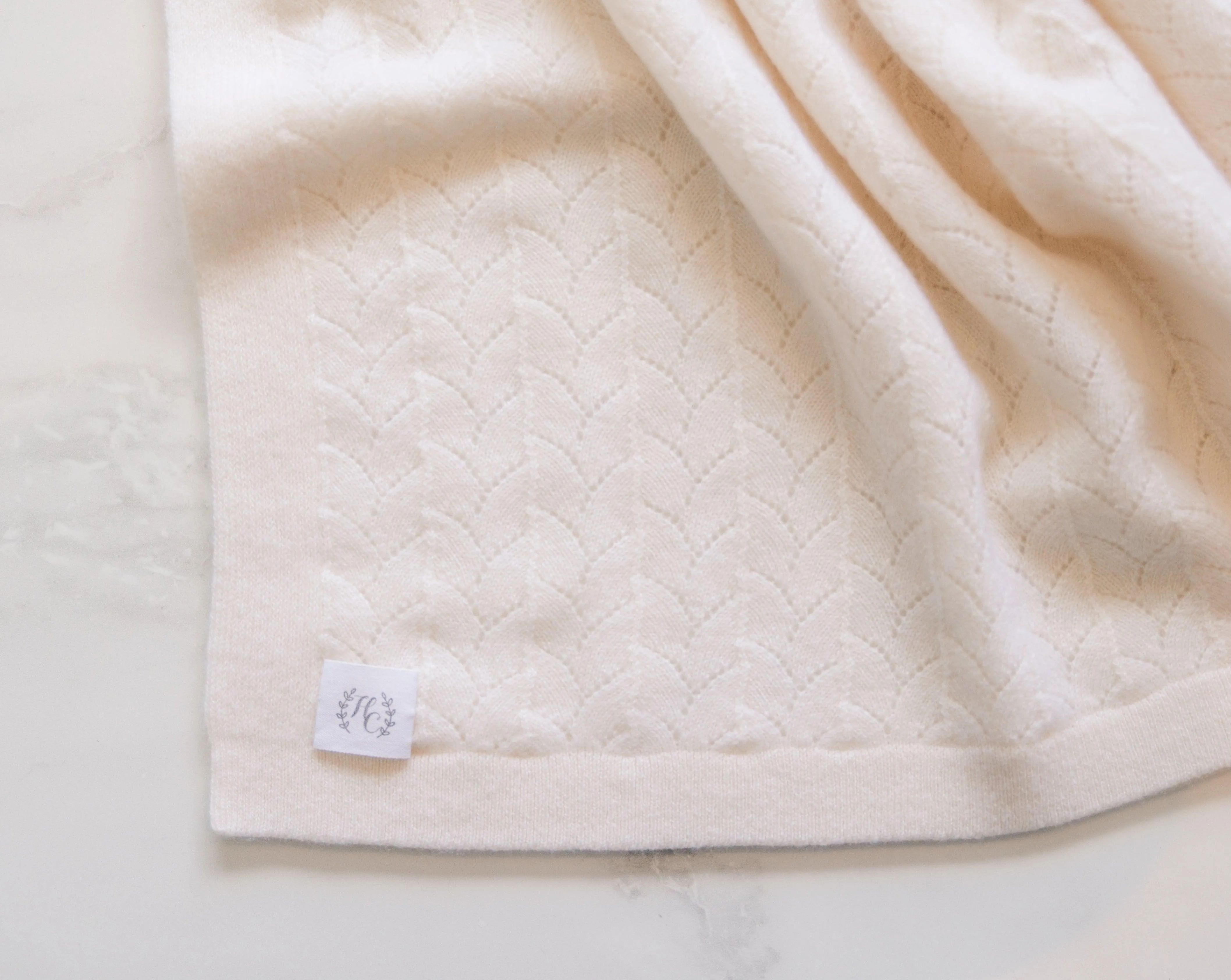 Vintage Cashmere Baby Blanket - Leaf