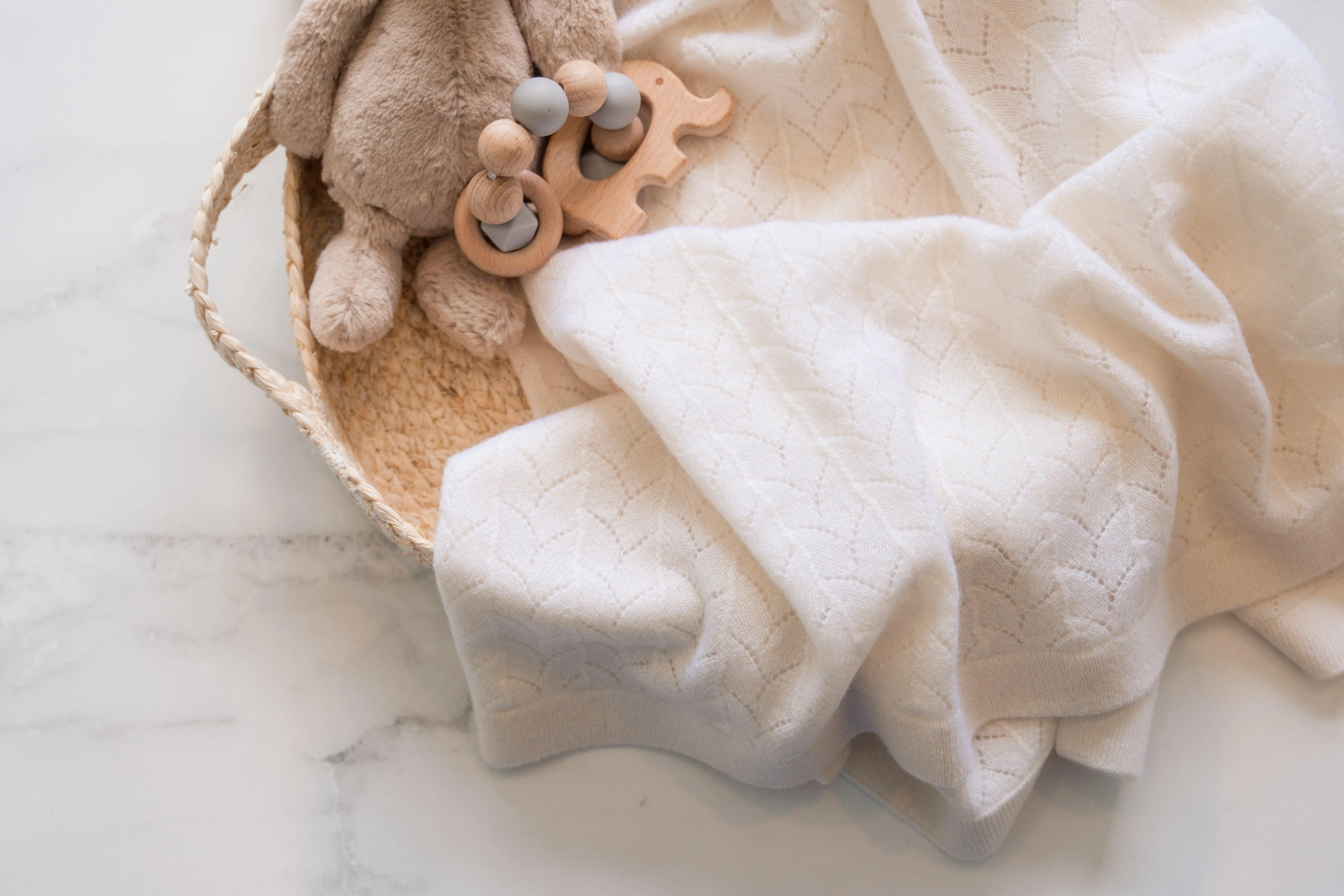 Vintage Cashmere Baby Blanket - Leaf