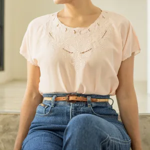 Vintage Embroidered Silk Blouse