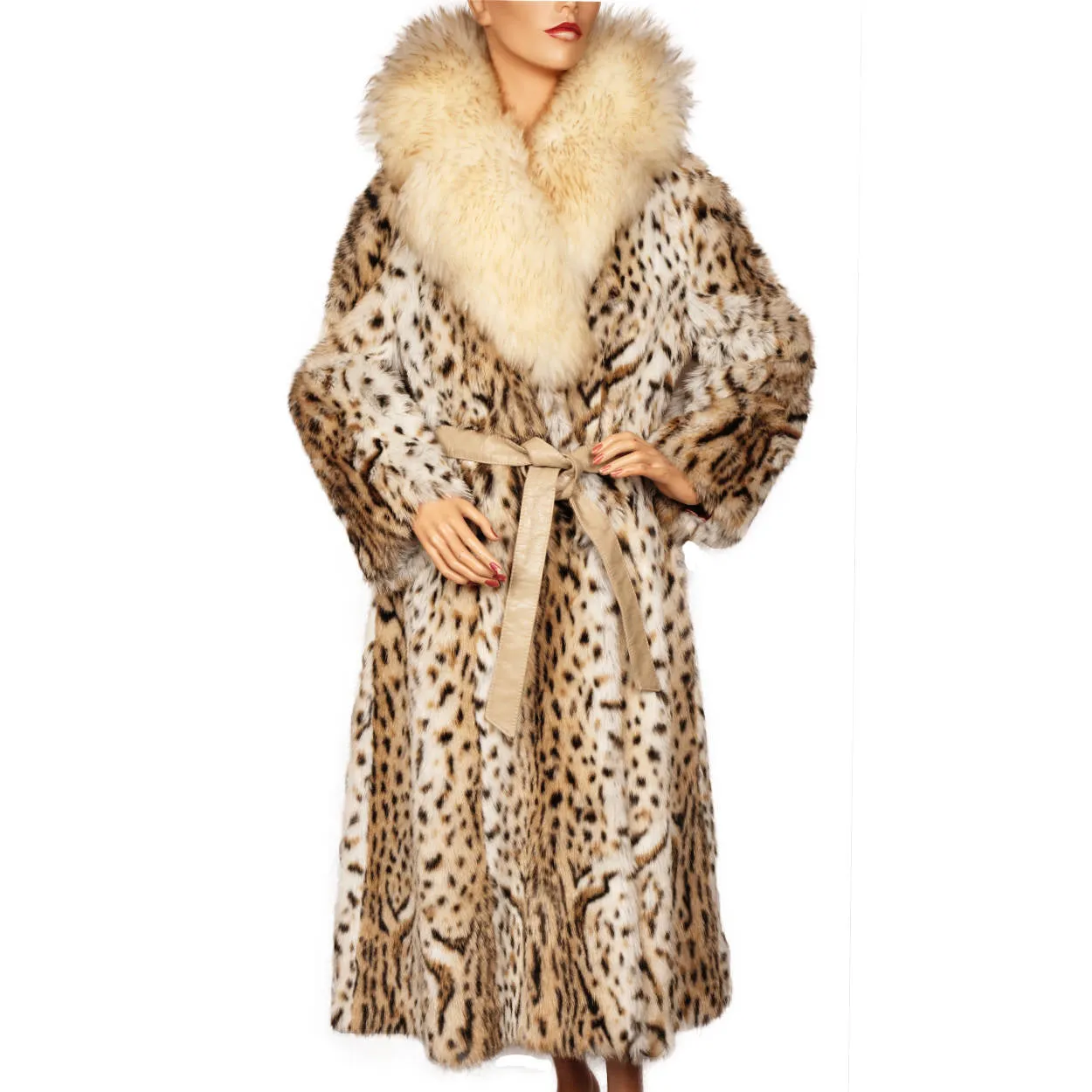 Vintage Faux Fur Leopard Print Coat 1970s American Hustle Style Ladies Size M