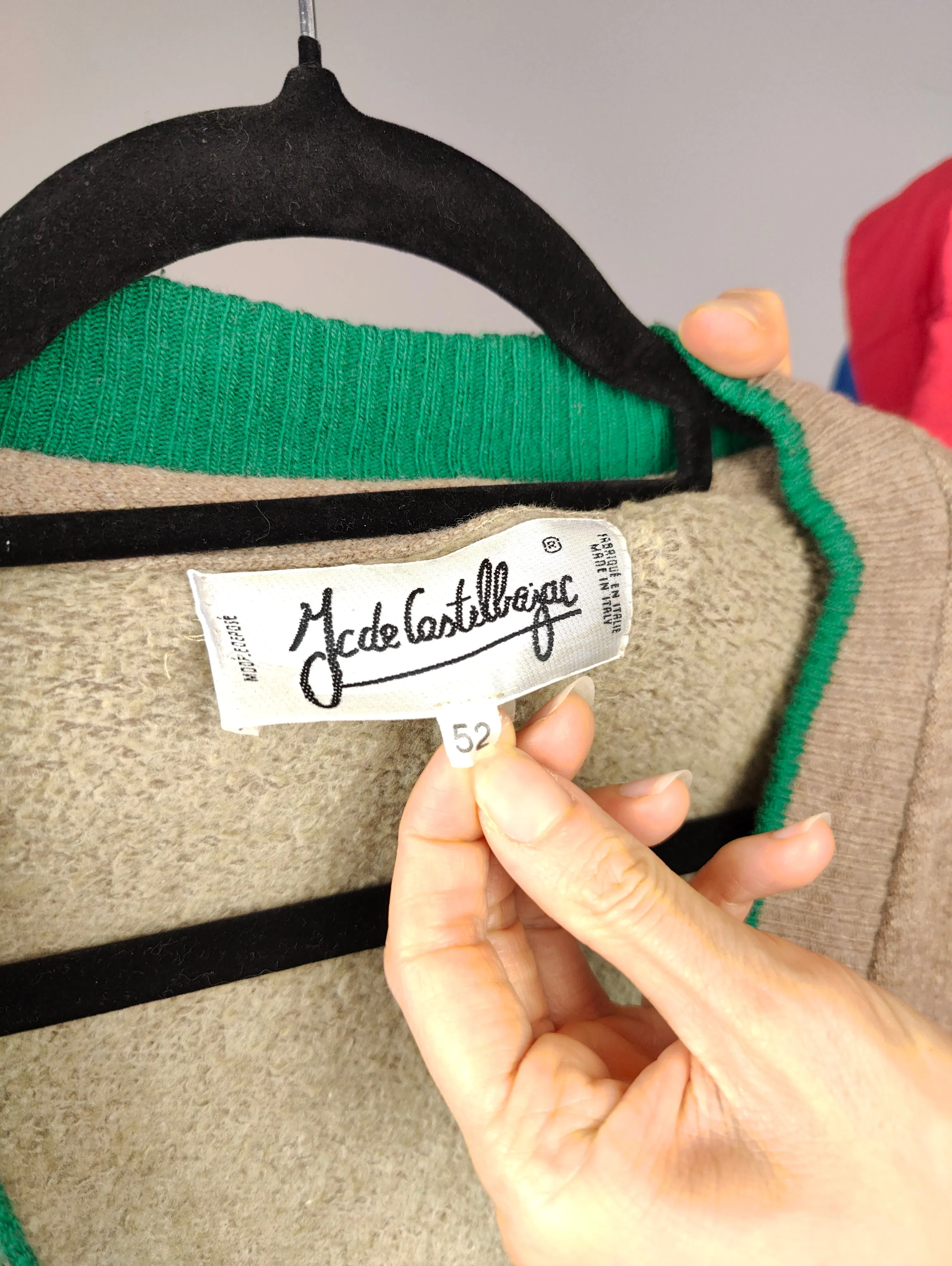 Vintage J.C. de Castelbajac wool cardigan L XL | beige designer knit jacket unisex men