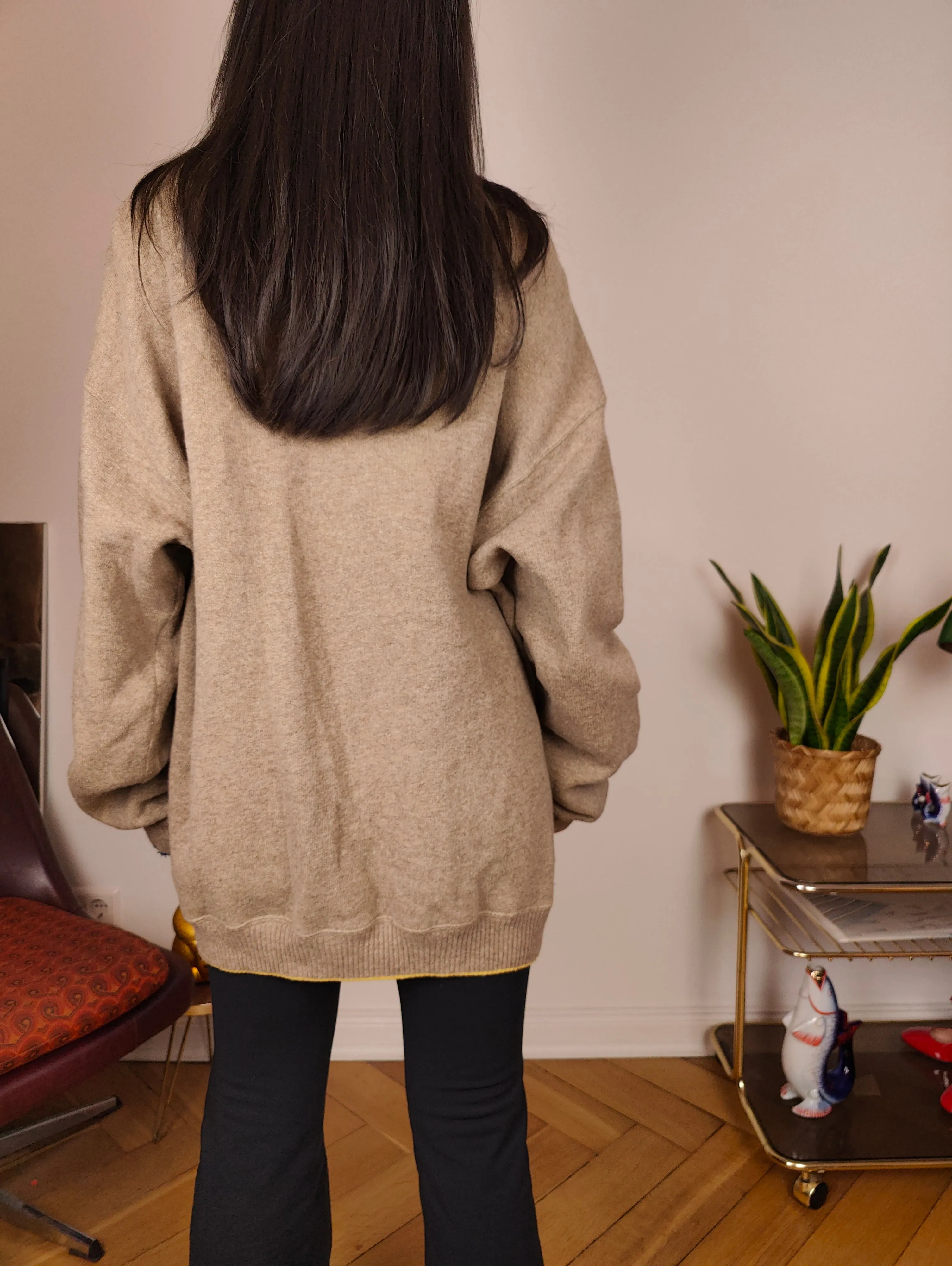Vintage J.C. de Castelbajac wool cardigan L XL | beige designer knit jacket unisex men