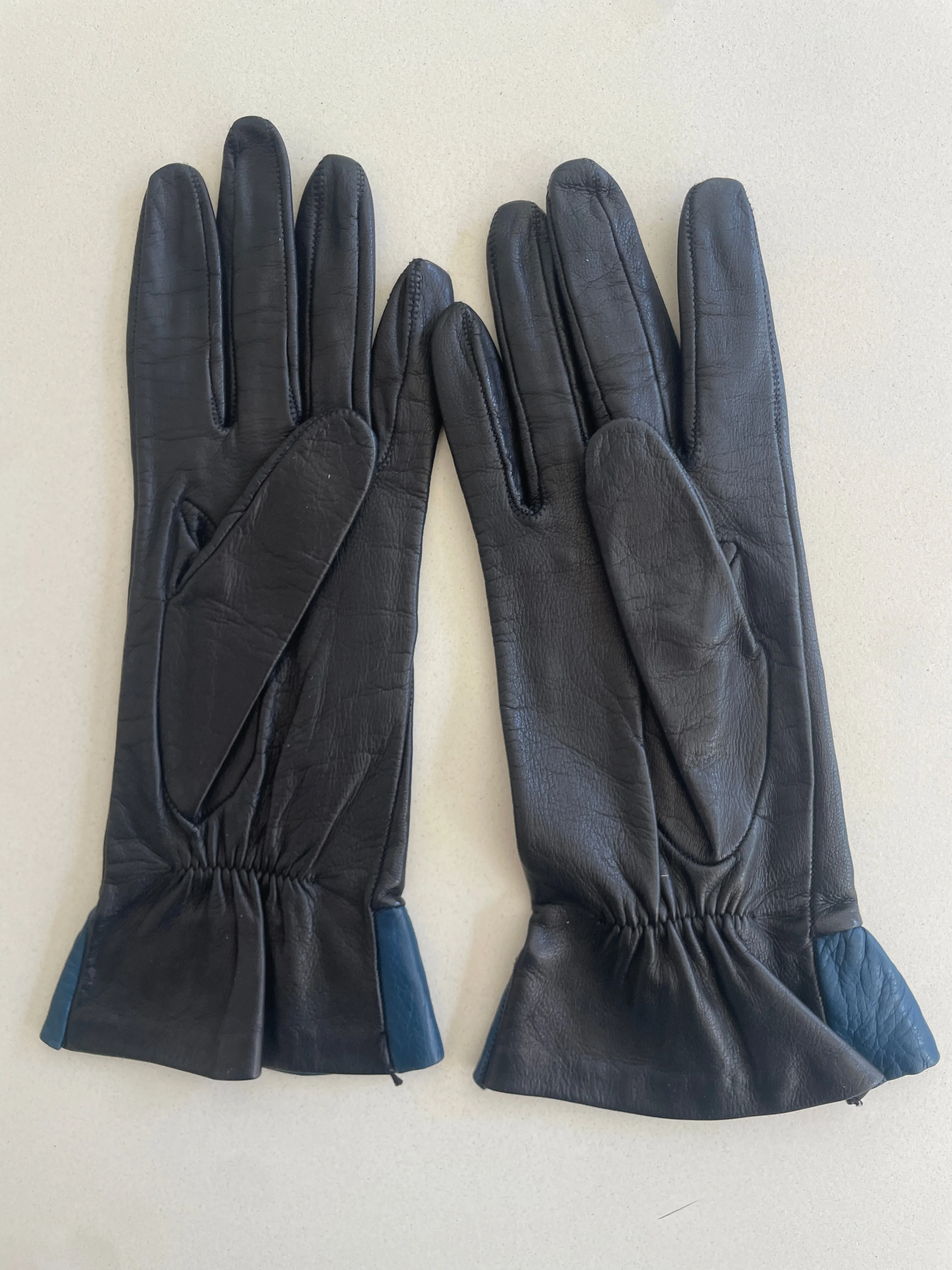 Vintage Polka Dot Kid Leather Gloves