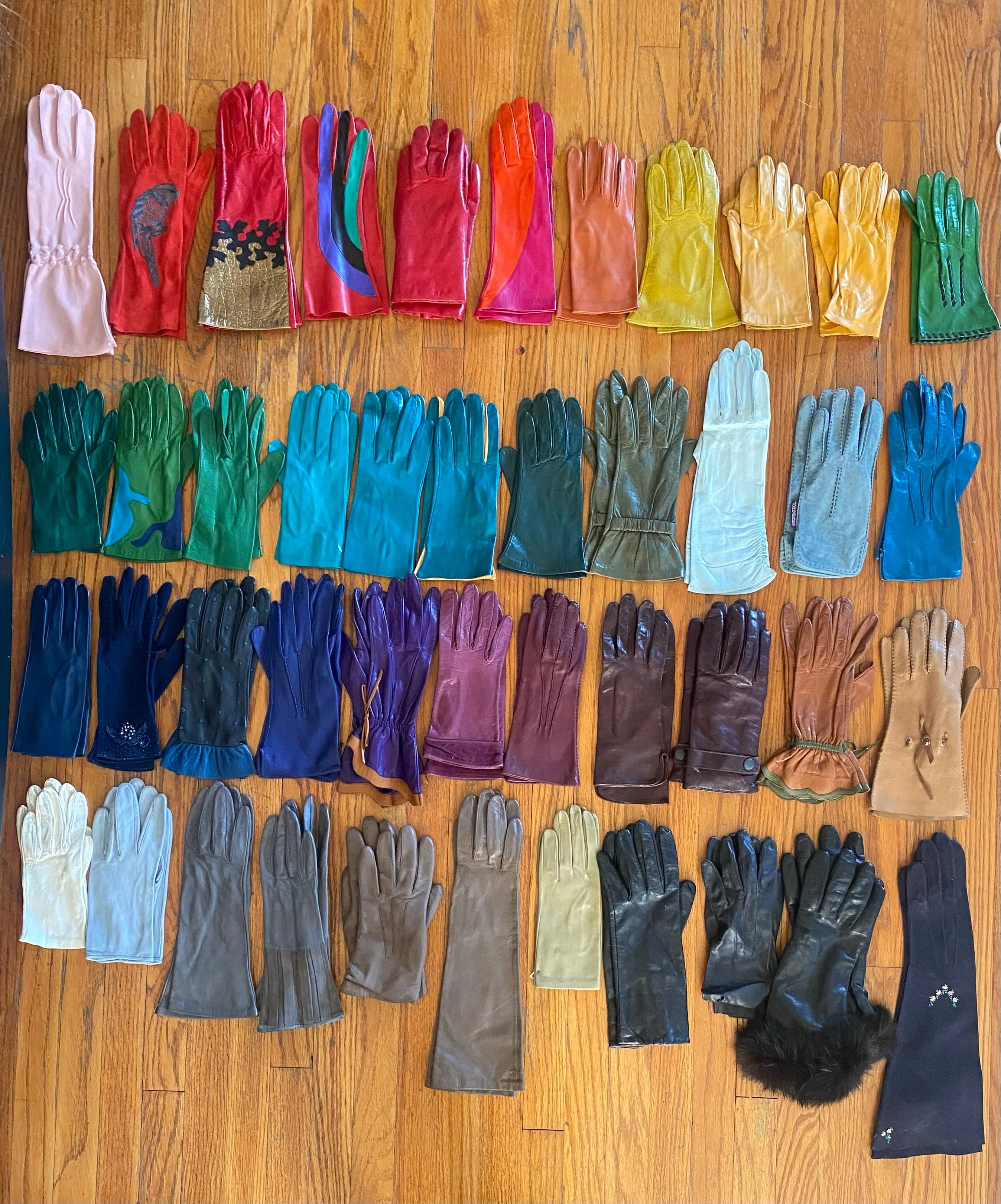 Vintage Yellow Kid Leather Gloves