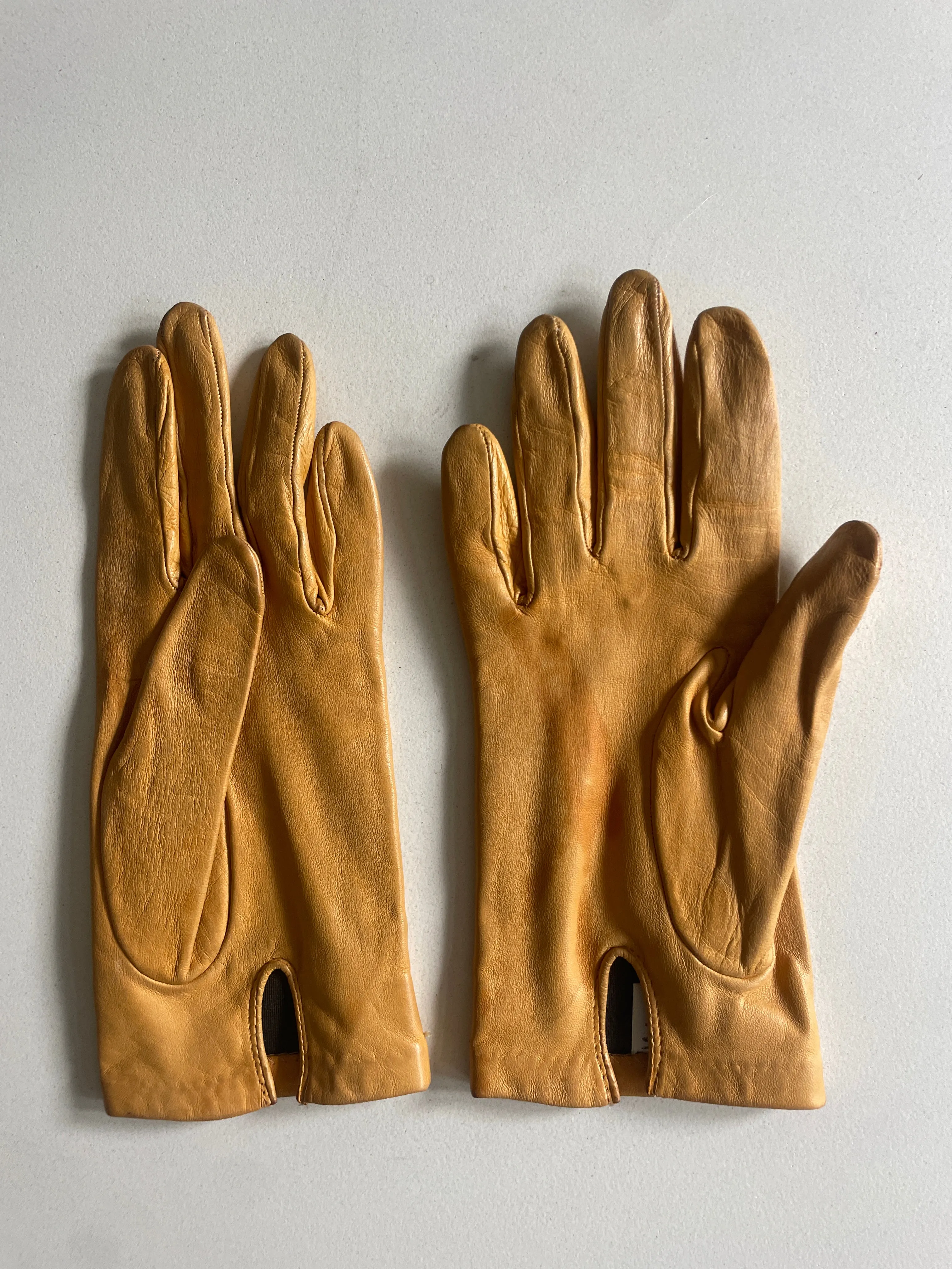 Vintage Yellow Kid Leather Gloves