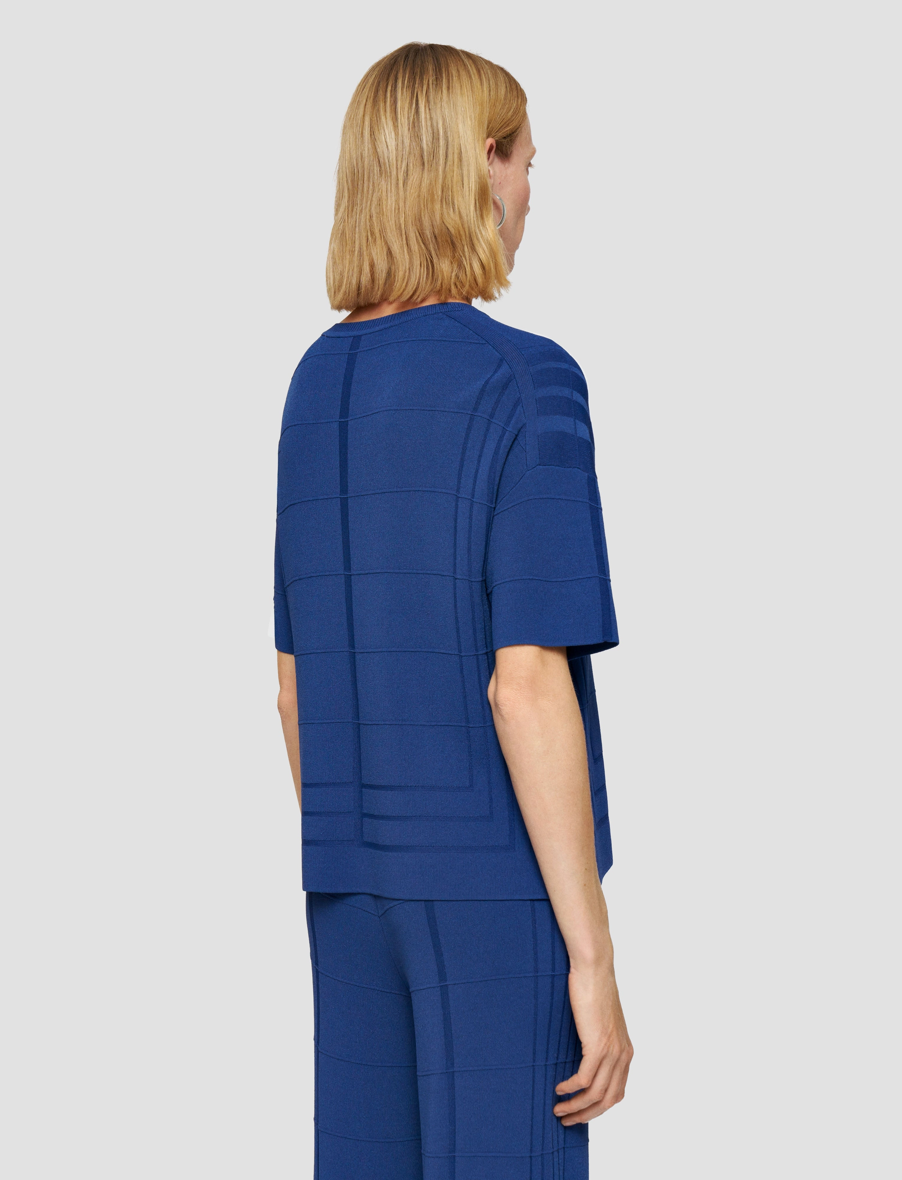 Viscose Grid Knit T-Shirt