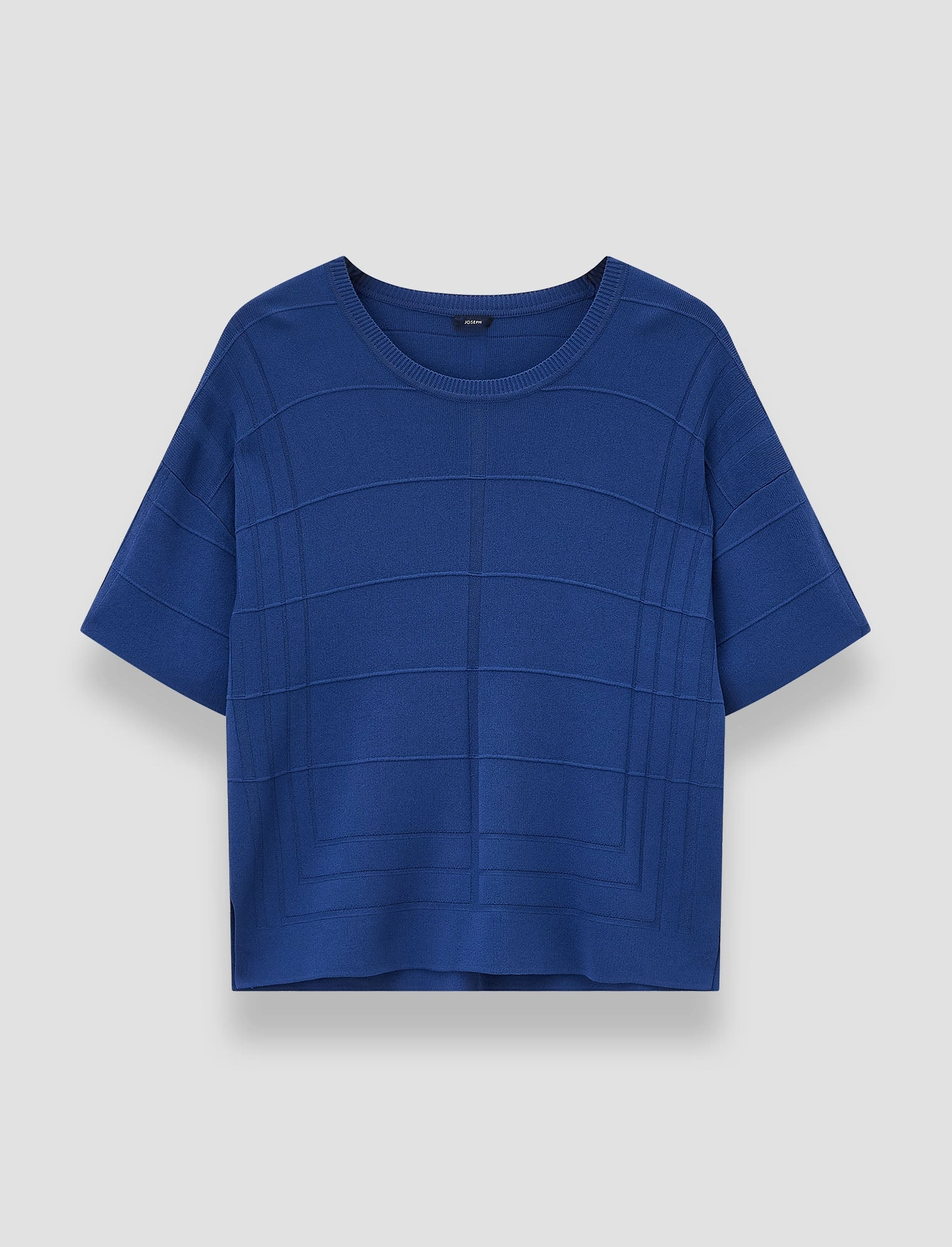Viscose Grid Knit T-Shirt