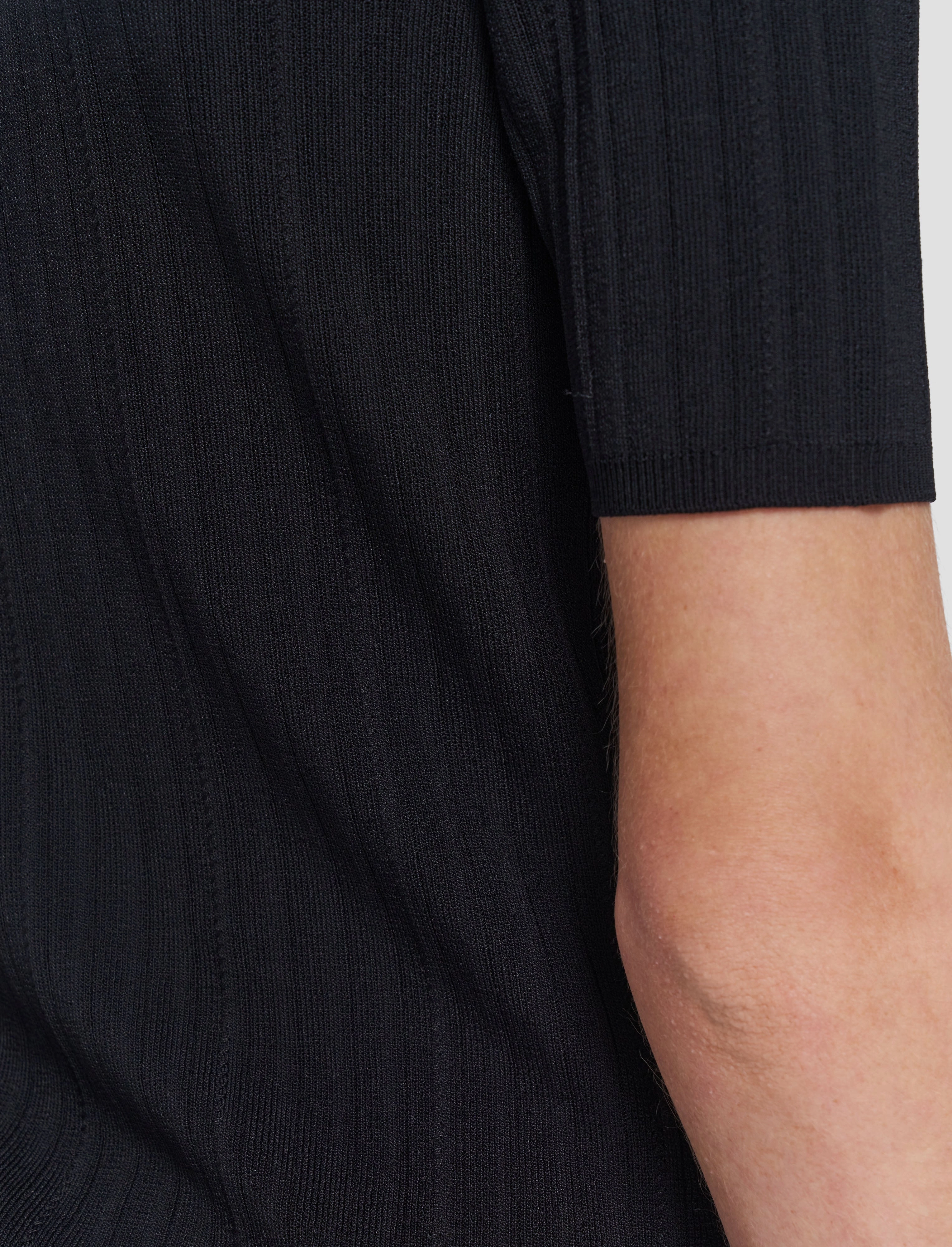 Viscose Rib Knit Polo Top