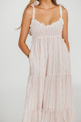 Vivienne Maxi Sundress in Ivory/Pink Floral Vivienne Maxi Sundress in Ivory/Pink Floral