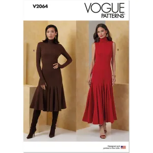 Vogue Pattern V2064 Misses' Knit Dresses