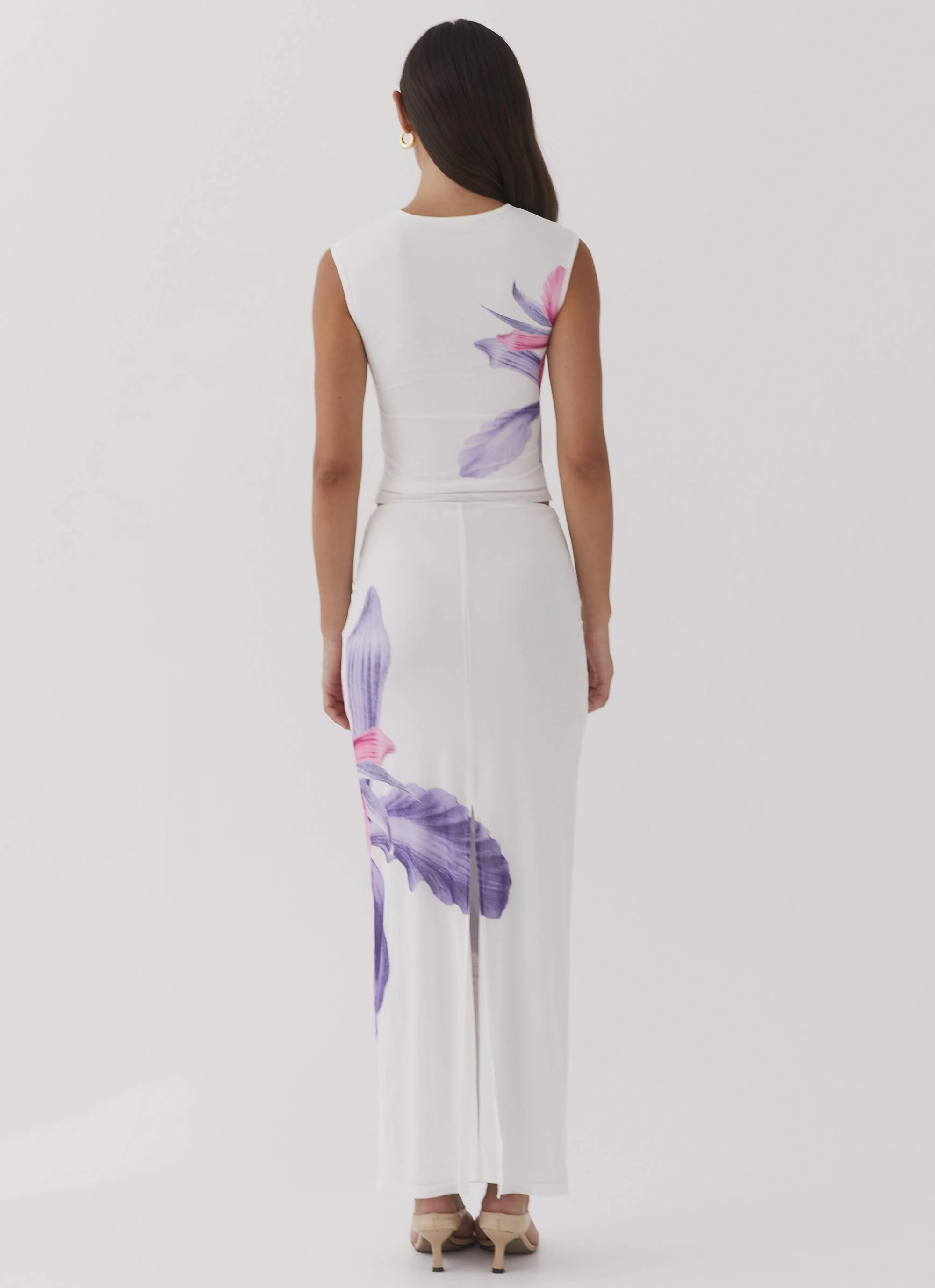 Waiting For Dawn Mesh Maxi Skirt - White