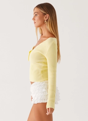 Waverly Knit Top - Pastel Yellow Waverly Knit Top - Pastel Yellow