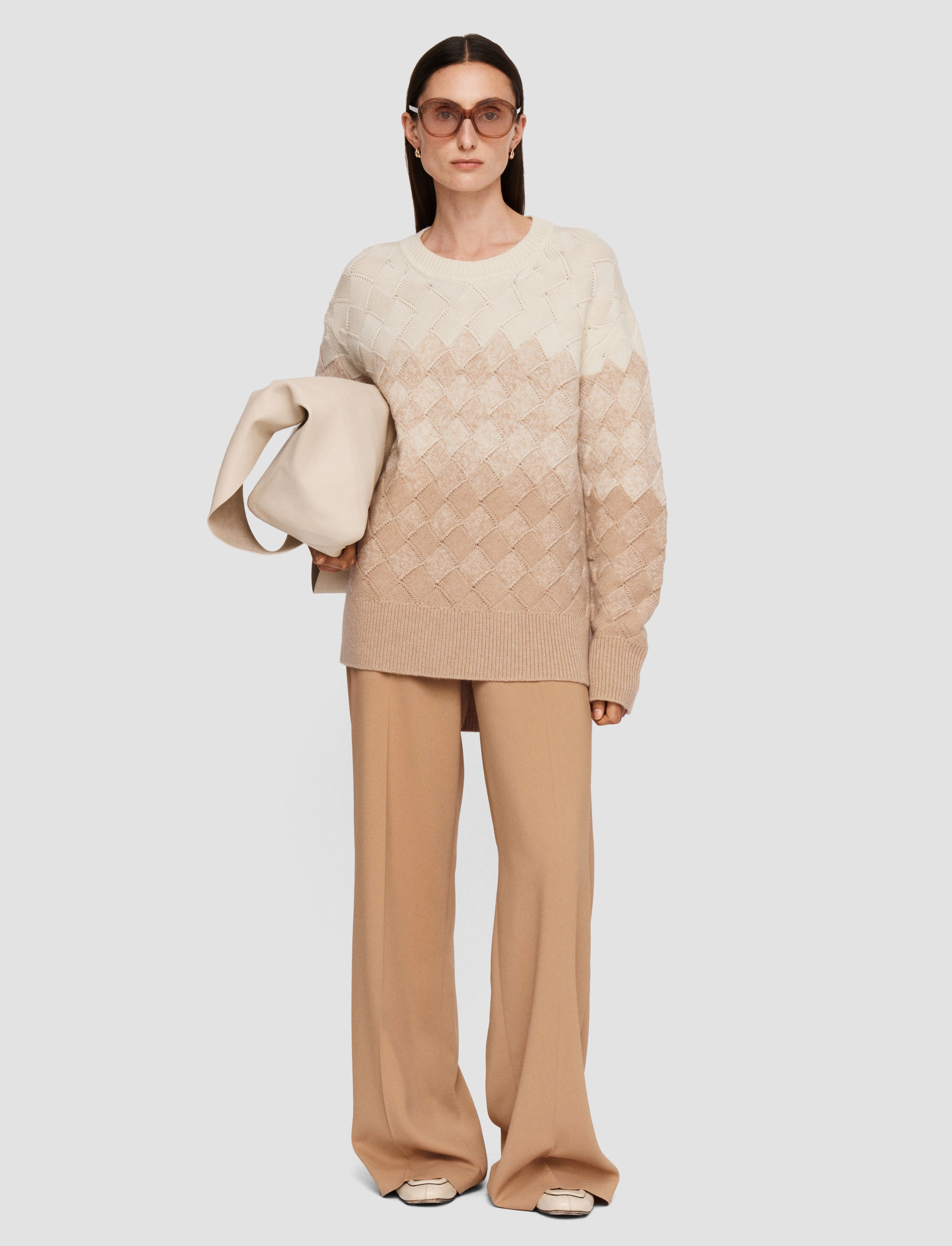 Weave Knit Round Neck Jumper