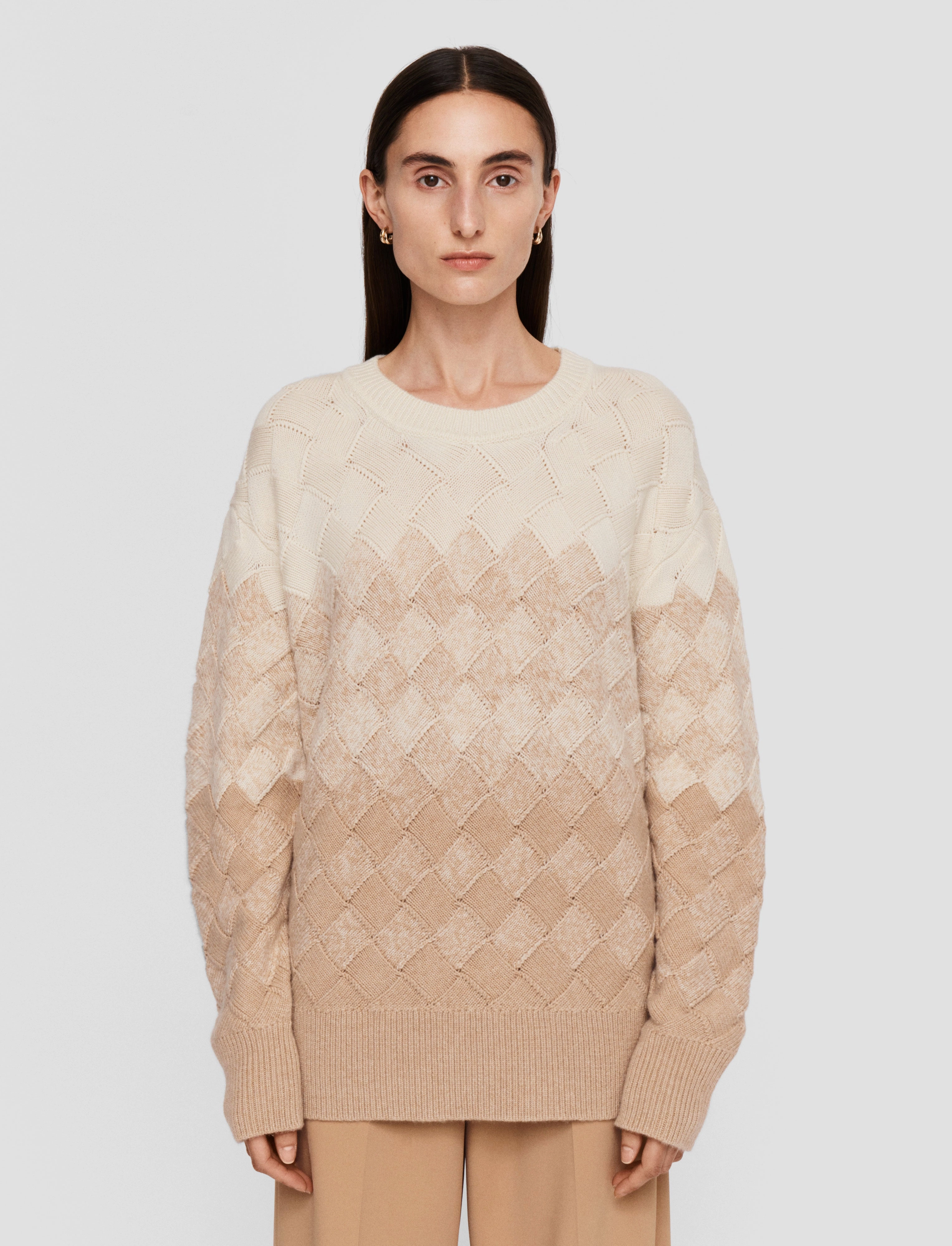 Weave Knit Round Neck Jumper