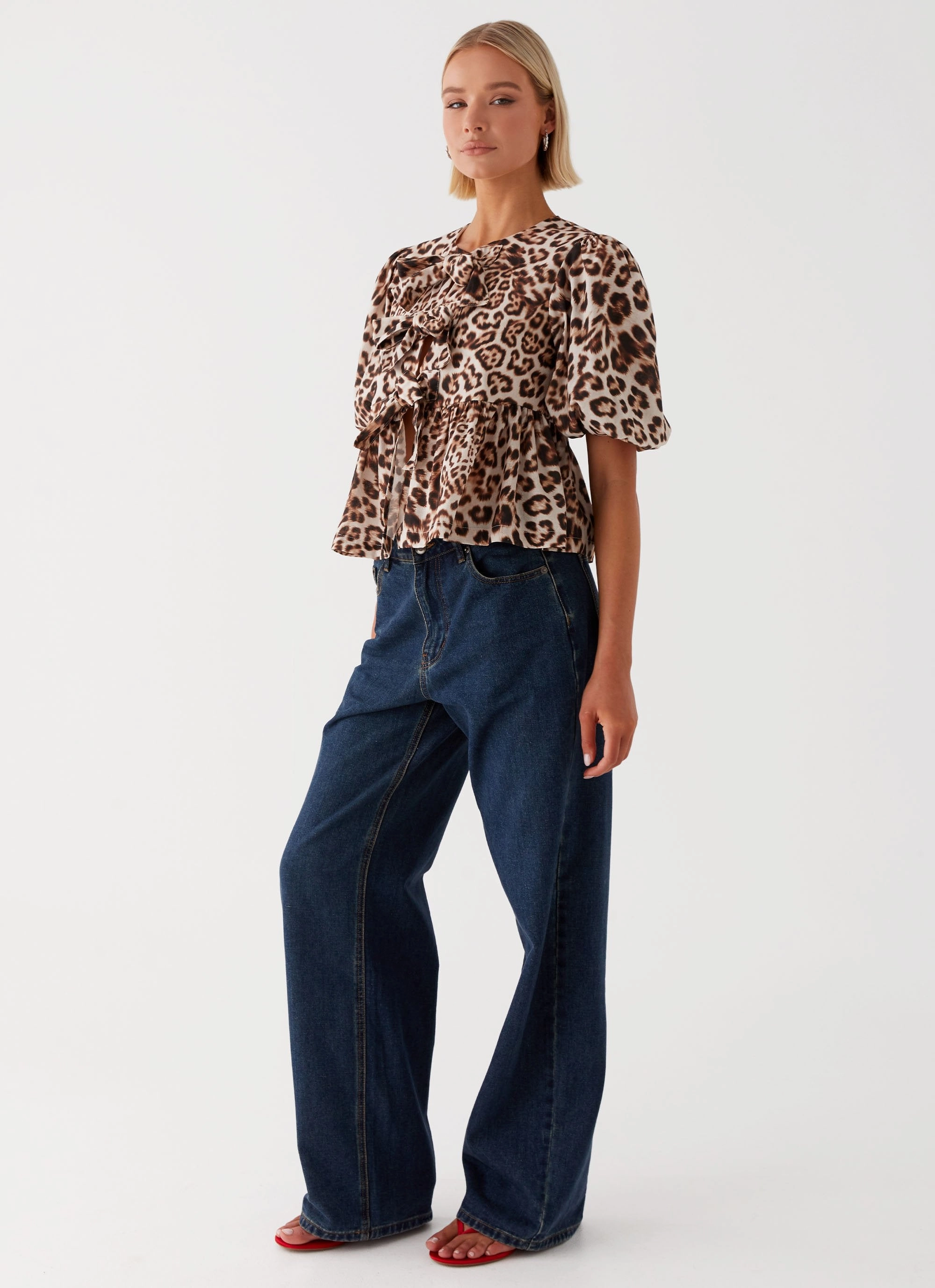 Western Wind Tie Top - Leopard