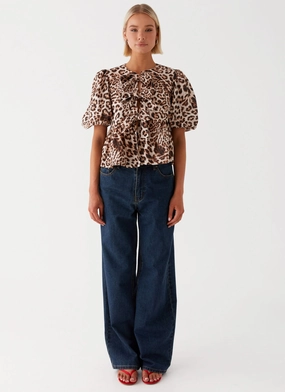 Western Wind Tie Top - Leopard Western Wind Tie Top - Leopard