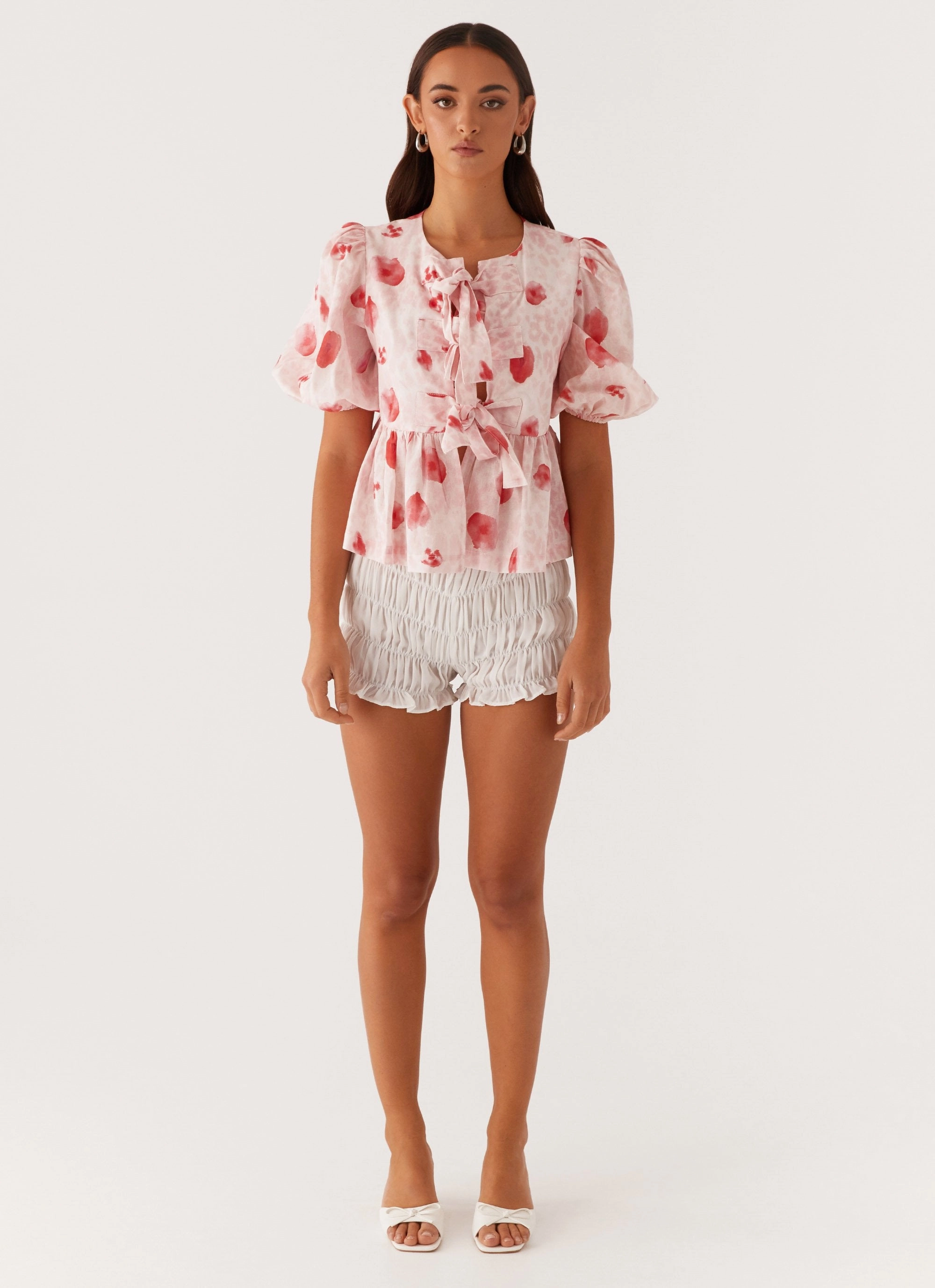 Western Wind Tie Top - Rose Leopard