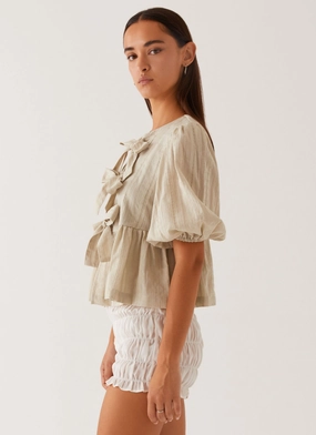 Western Wind Tie Top - Sage Western Wind Tie Top - Sage