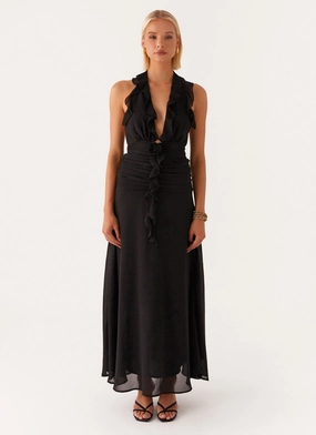 What You Need Frill Maxi Dress - Black What You Need Frill Maxi Dress - Black