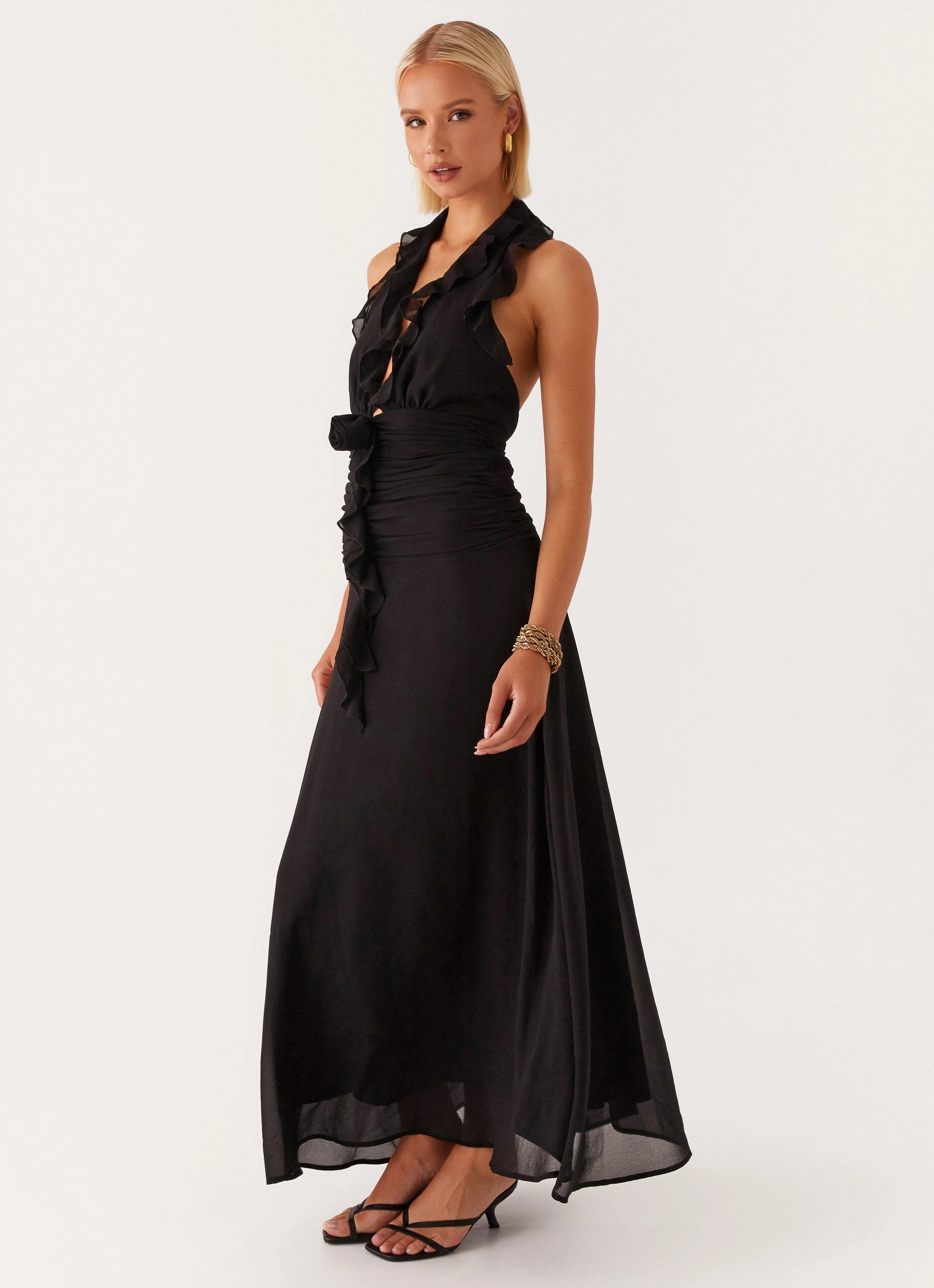 What You Need Frill Maxi Dress - Black