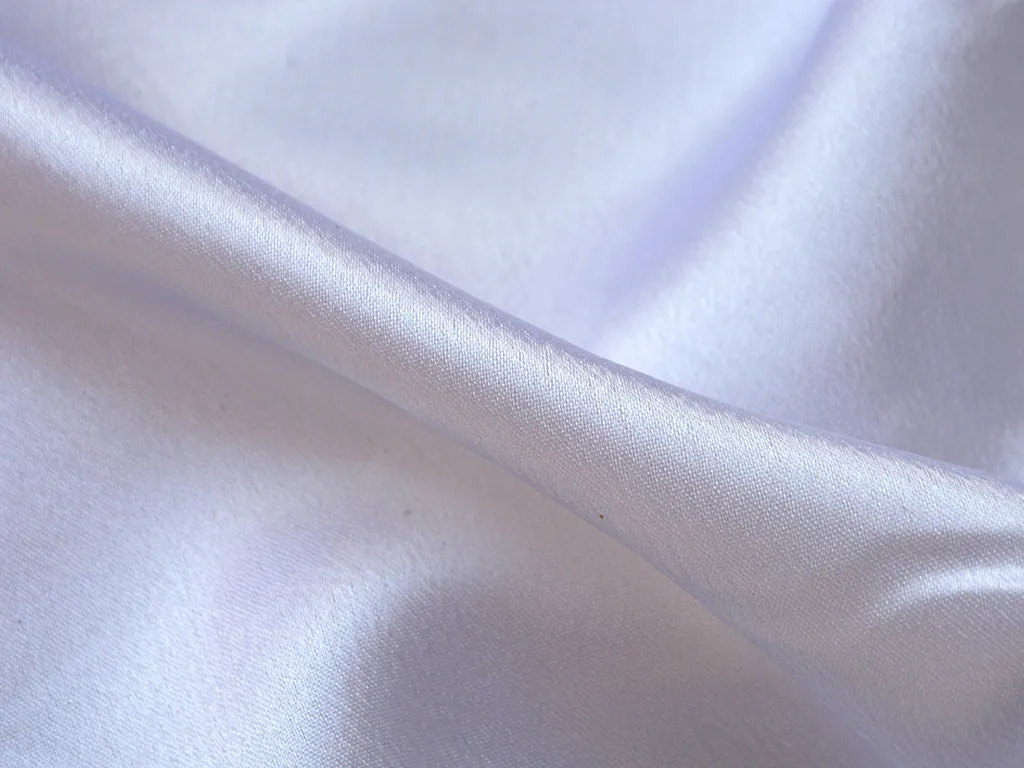 White Plain Moss Satin Fabric